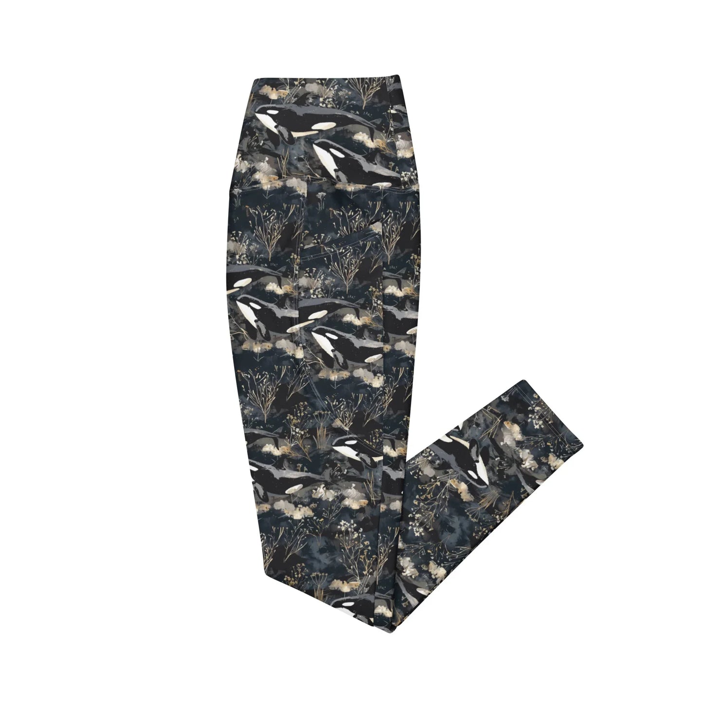 Salinity Swimwear Midnight Orca Eco Swim Leggings With Pockets Leggings