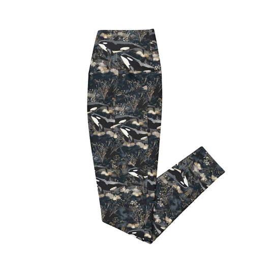 Midnight Orca Eco Swim Leggings With Pockets - Salinity Swimwear