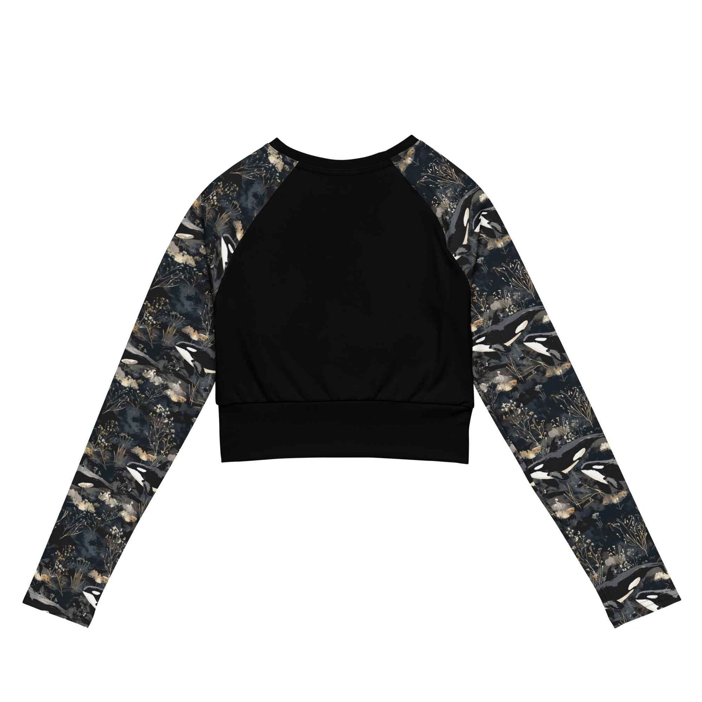 Salinity Swimwear Midnight Orca Long Sleeve Eco Cropped Rash Guard Solid Cropped Rash Guard