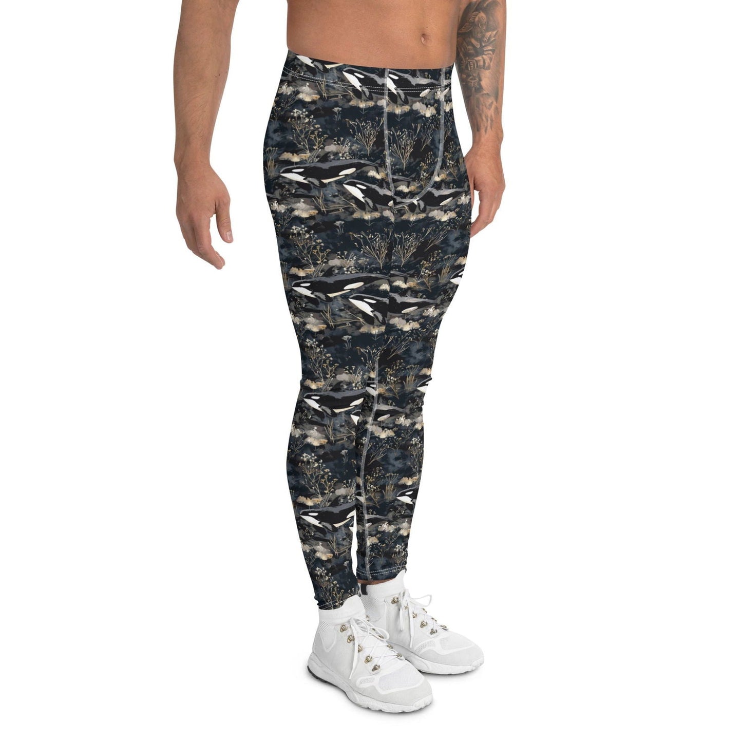 Salinity Swimwear Midnight Orca Men's Swim Leggings Leggings