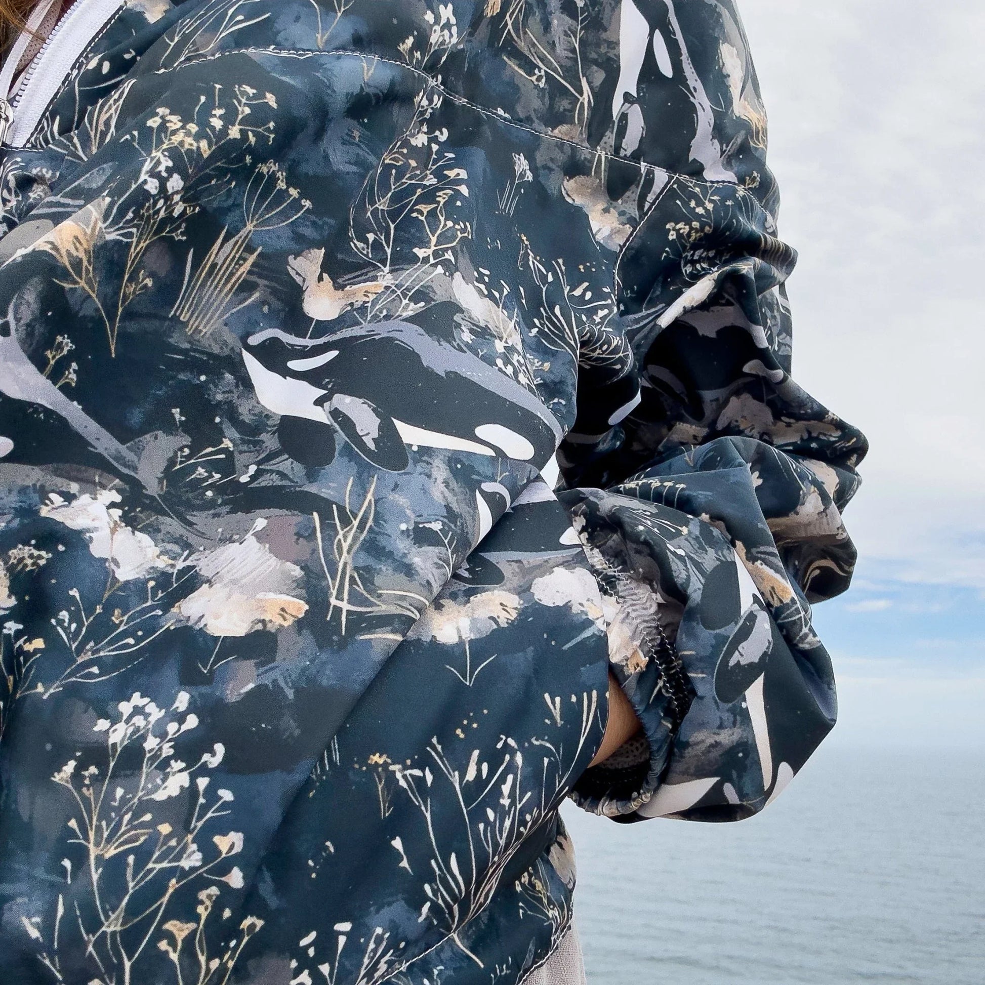 Midnight Orca Women’s cropped Windbreaker - Salinity Swimwear
