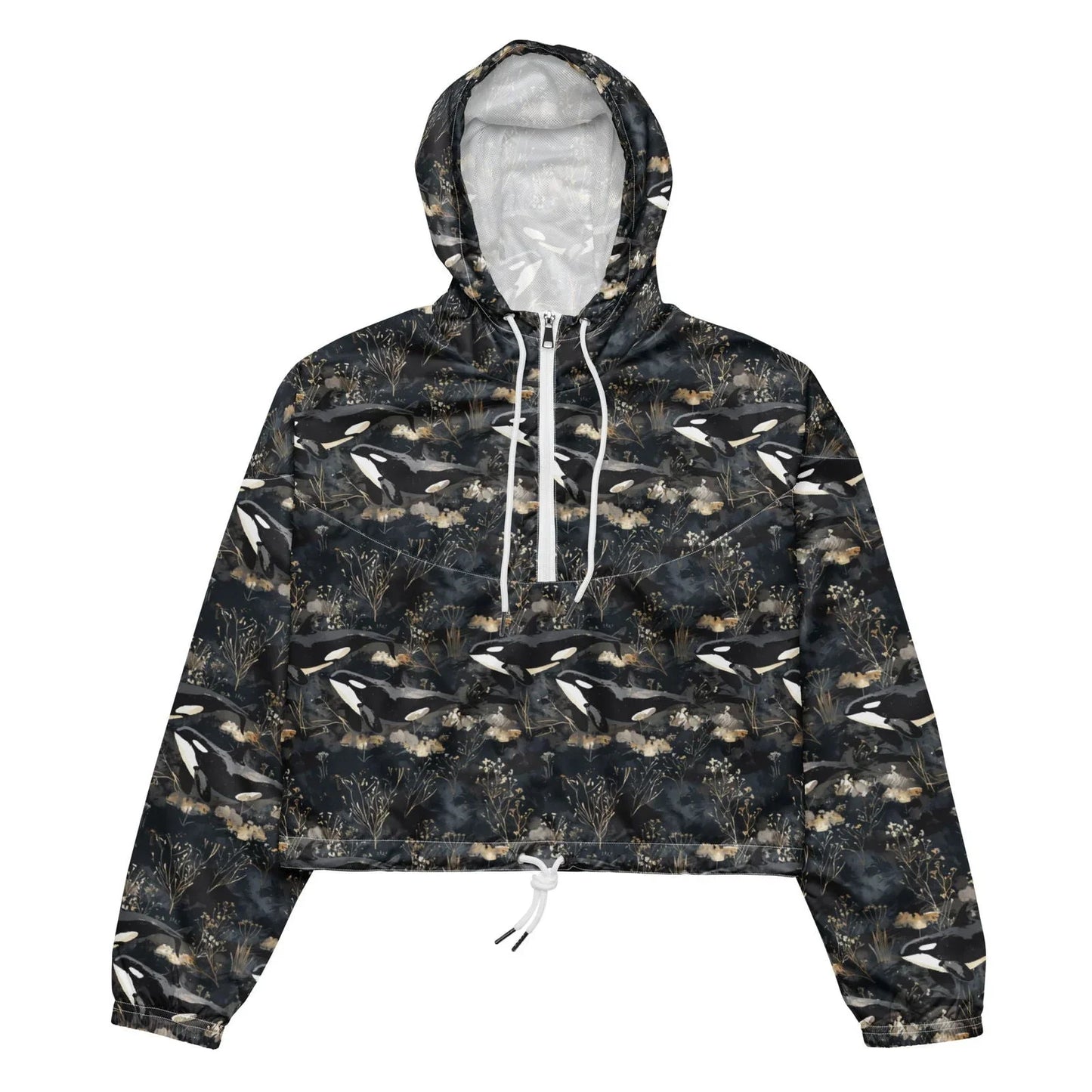 Midnight Orca Women’s cropped Windbreaker - Salinity Swimwear