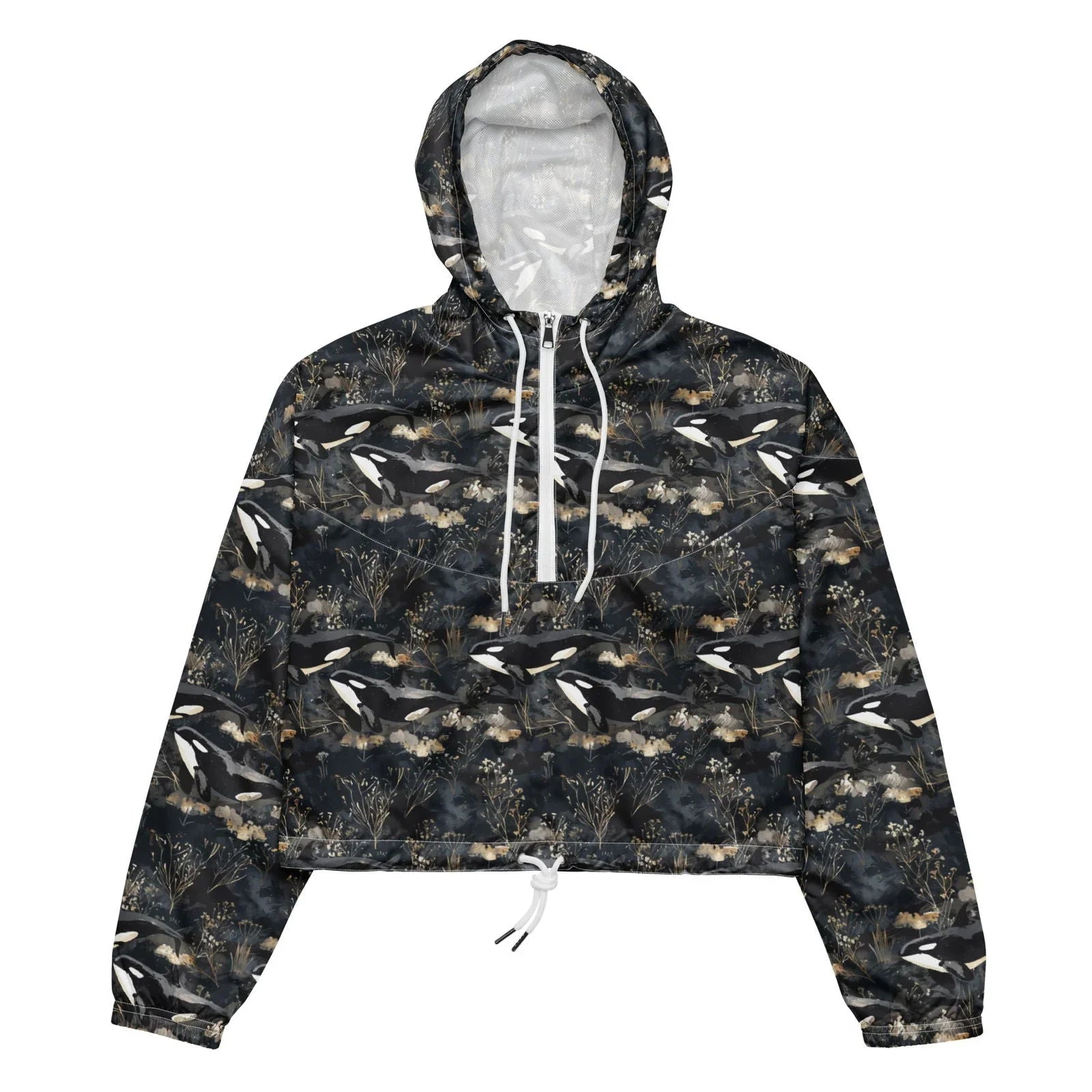 Midnight Orca Women’s cropped Windbreaker - Salinity Swimwear