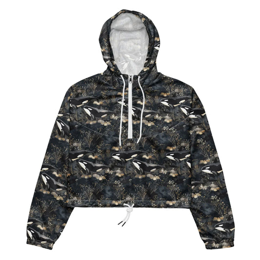 Midnight Orca Women’s cropped Windbreaker - Salinity Swimwear