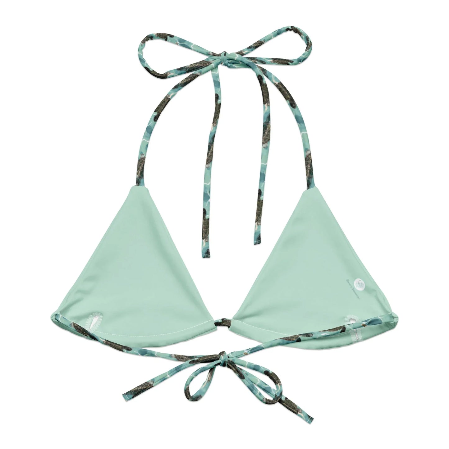 Oceanic Sea Turtle Eco String Bikini Top - Salinity Swimwear