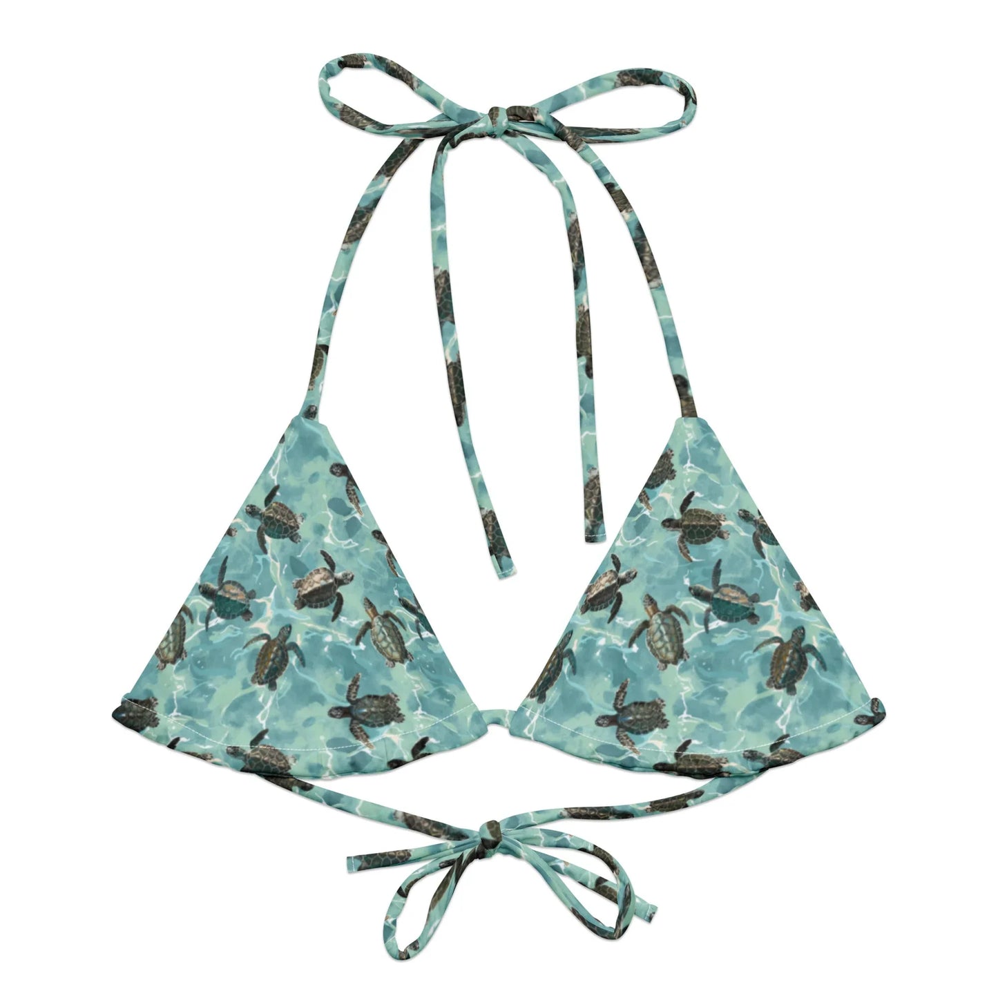 Oceanic Sea Turtle Eco String Bikini Top - Salinity Swimwear