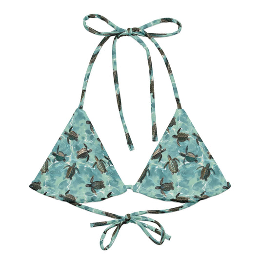 Oceanic Sea Turtle Eco String Bikini Top - Salinity Swimwear