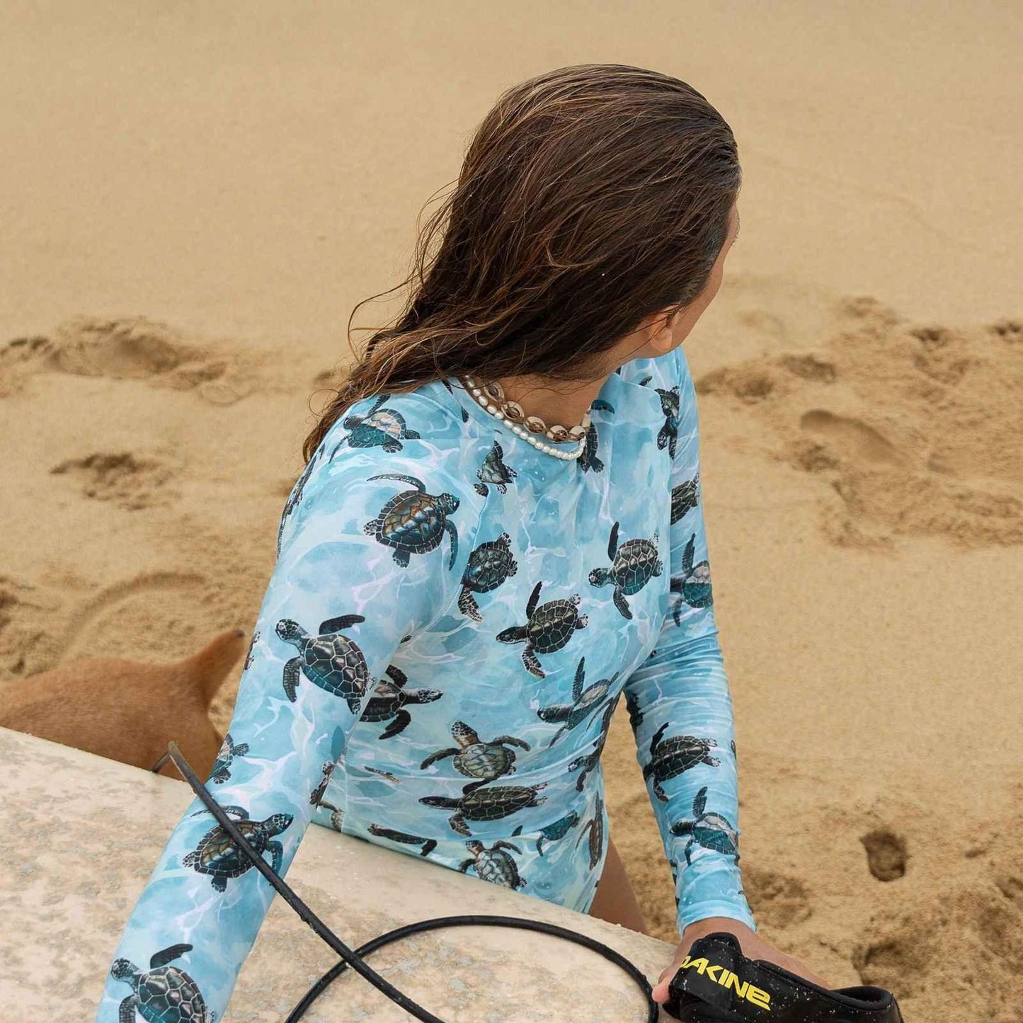 Oceanic Sea Turtle Eco Cropped Rash Guard - Salinity Swimwear