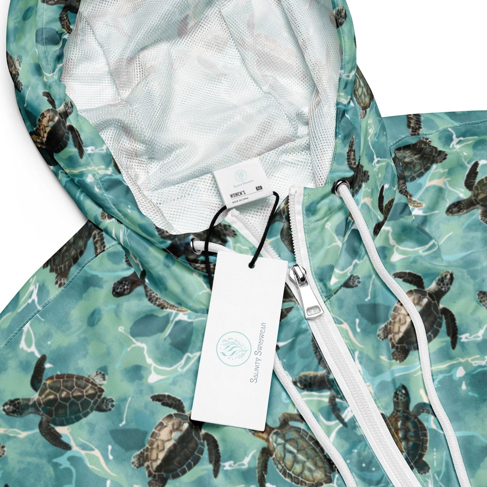 Oceanic Sea Turtle Women’s Cropped Windbreaker - Salinity Swimwear