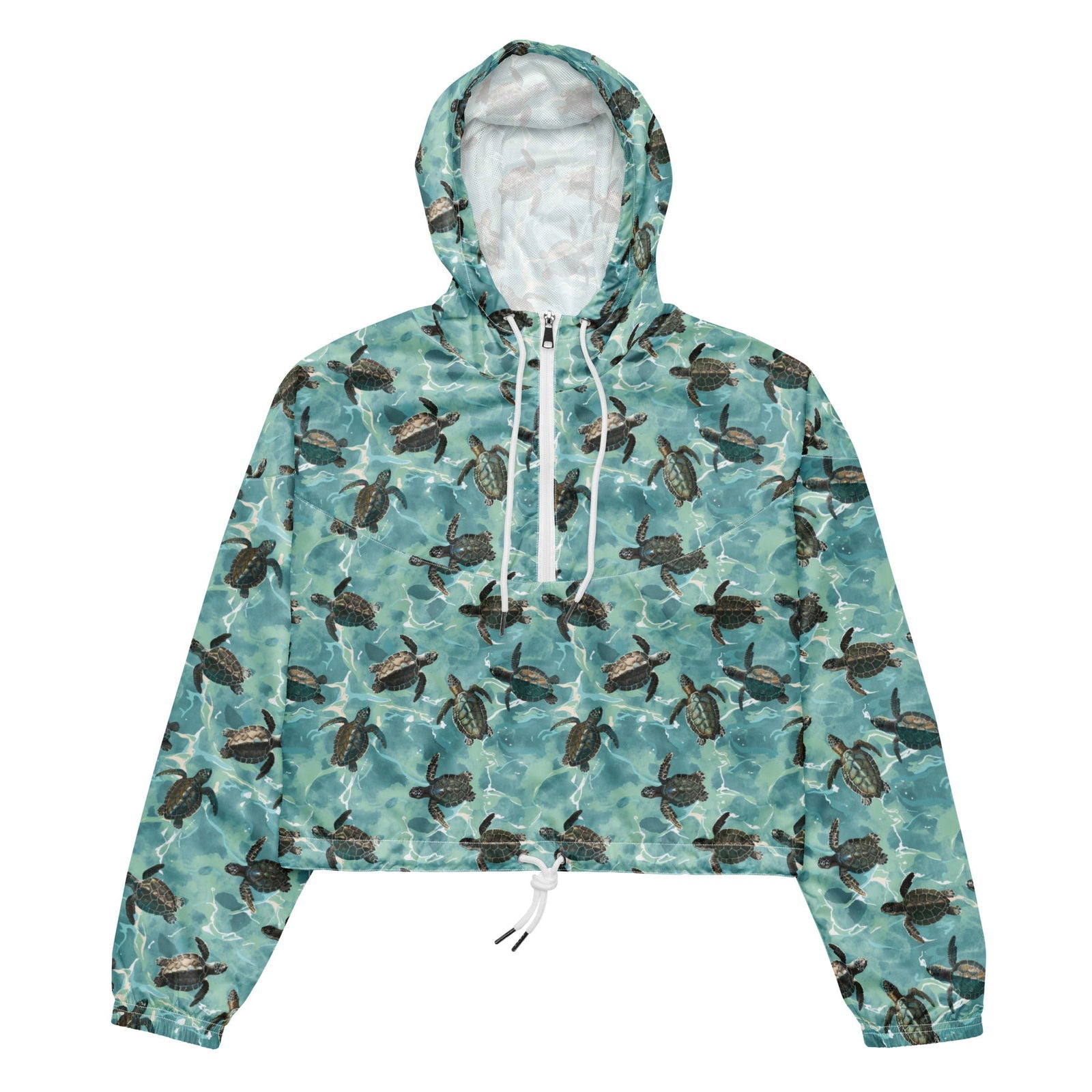 Oceanic Sea Turtle Women’s Cropped Windbreaker - Salinity Swimwear