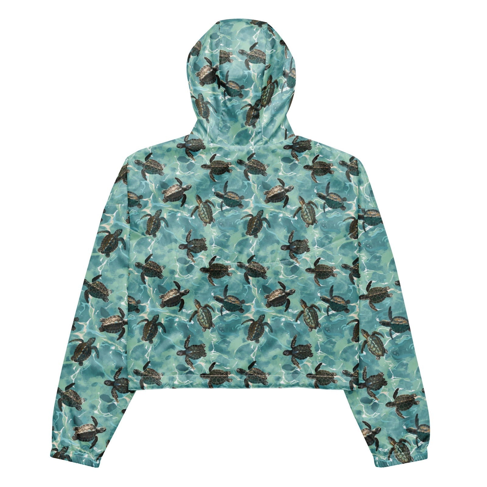 Oceanic Sea Turtle Women’s Cropped Windbreaker - Salinity Swimwear