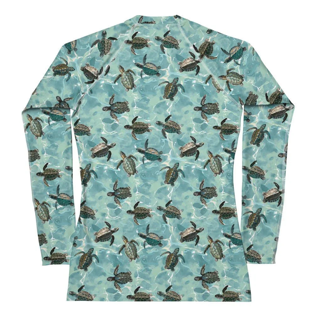 Oceanic Sea Turtle Women's Rash Guard - Salinity Swimwear