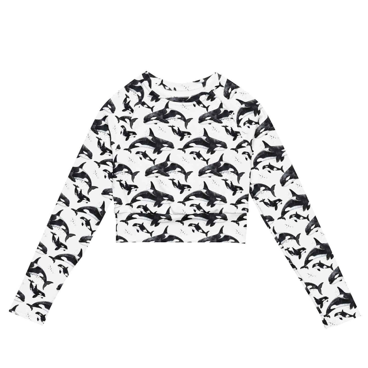 Orca Pod Long Sleeve Eco Cropped Rash Guard - Salinity Swimwear