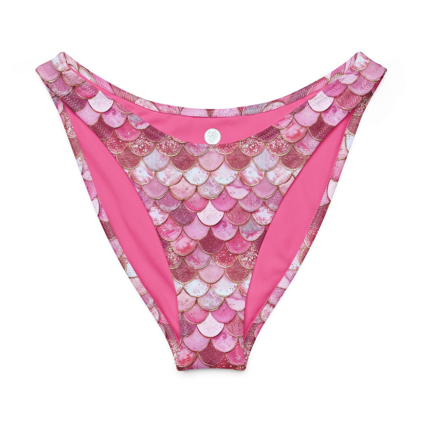 Salinity Swimwear Pink Pearl Mermaid Eco High - Leg Cheeky Bikini Bottom Bikini Bottom