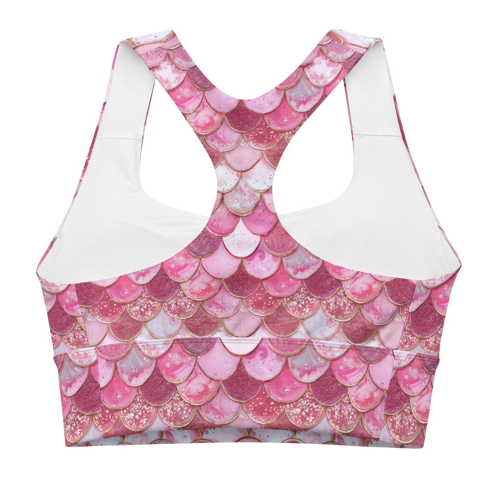 Pink Pearl Mermaid Eco Sports Bra Top - Salinity Swimwear