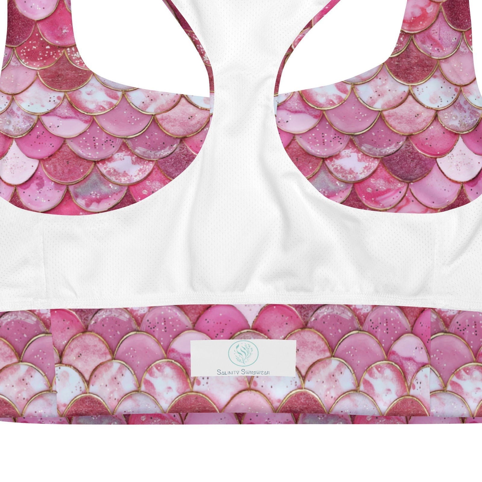 Pink Pearl Mermaid Eco Sports Bra Top - Salinity Swimwear