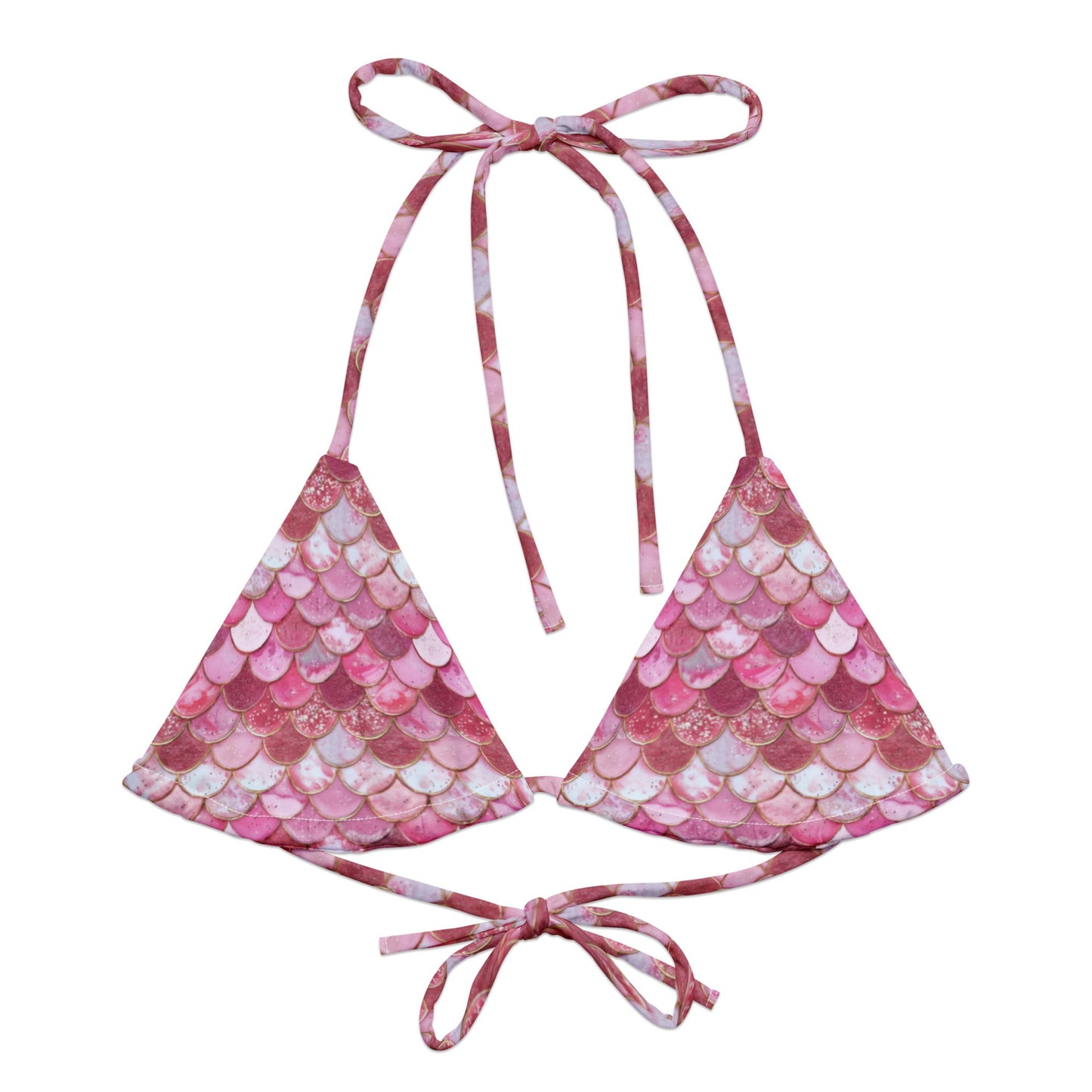 Salinity Swimwear Pink Pearl Mermaid Eco String Bikini Top Bikini Top