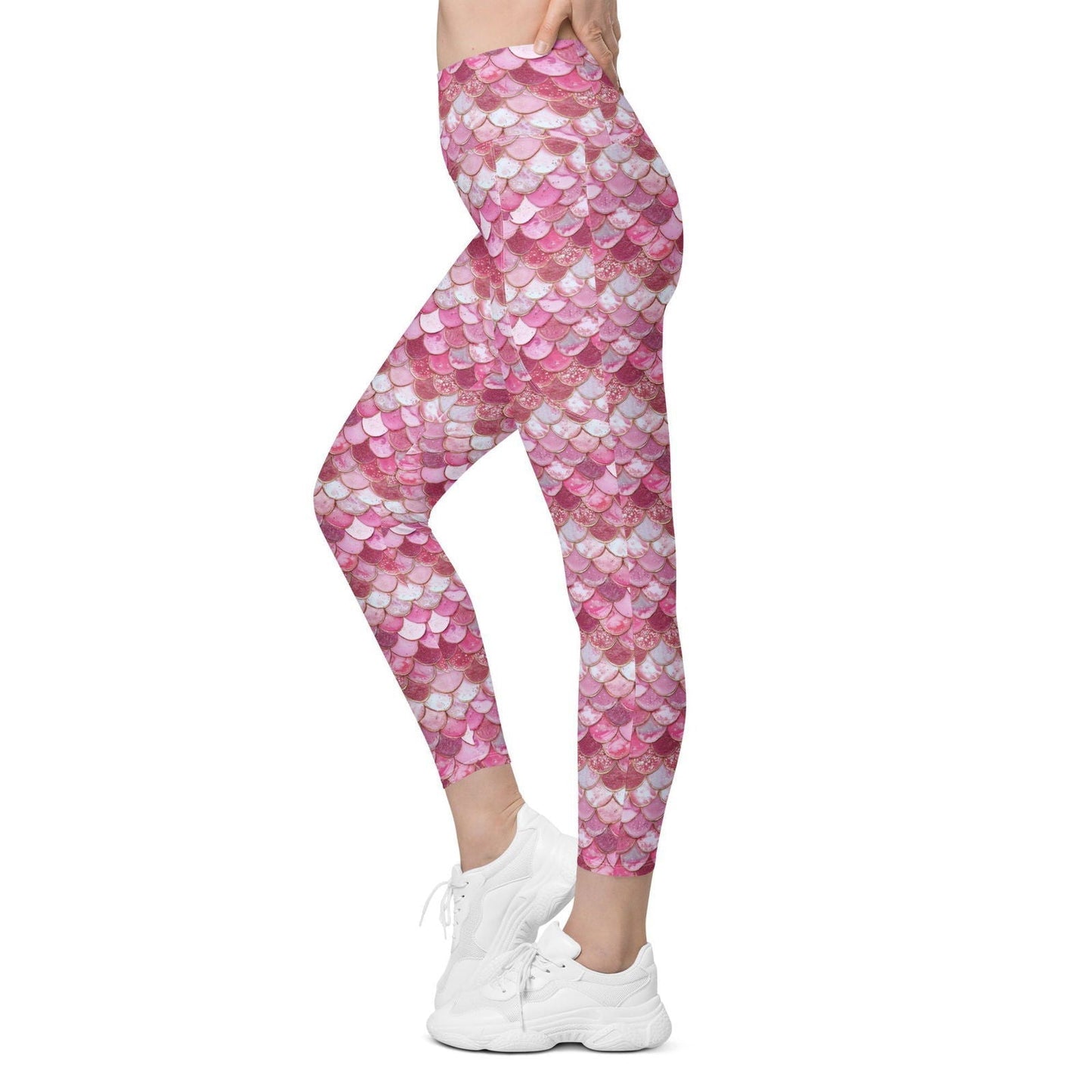 Salinity Swimwear Pink Pearl Mermaid Eco Swim Leggings With Pockets Leggings