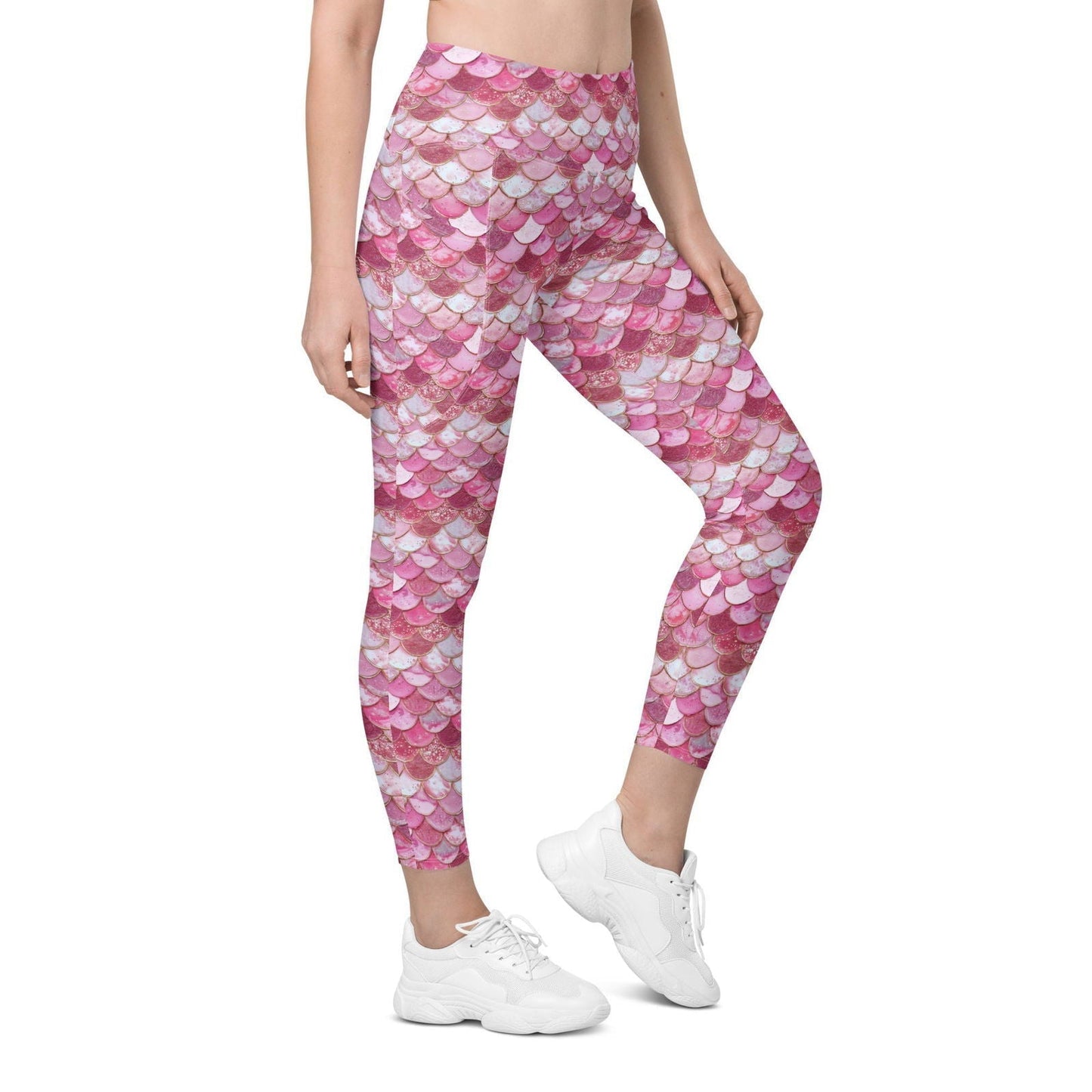 Salinity Swimwear Pink Pearl Mermaid Eco Swim Leggings With Pockets Leggings