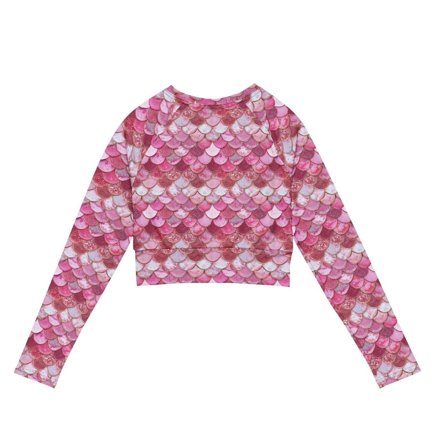 Pink Pearl Mermaid Long Sleeve Eco Cropped Rash Guard - Salinity Swimwear