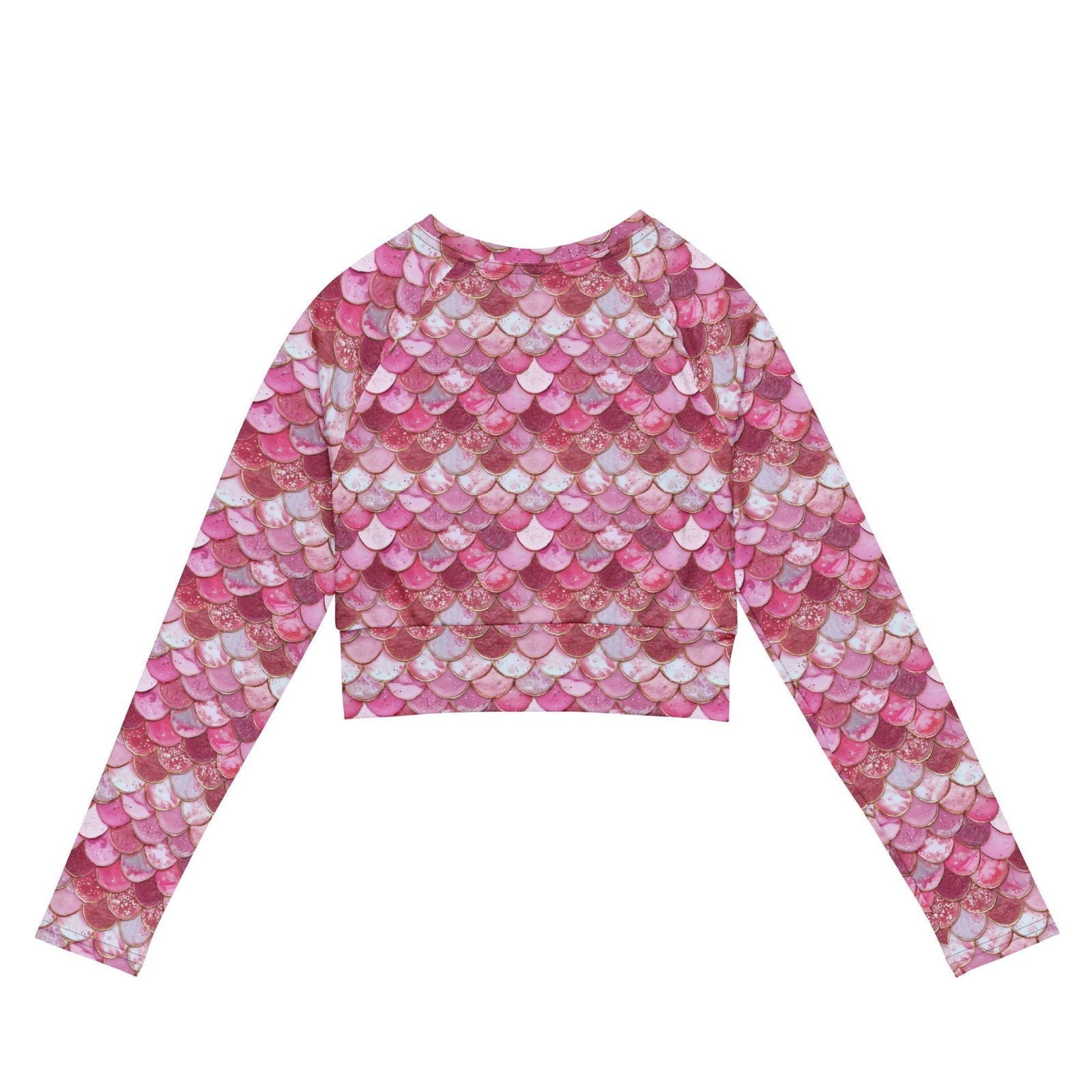 Pink Pearl Mermaid Long Sleeve Eco Cropped Rash Guard - Salinity Swimwear