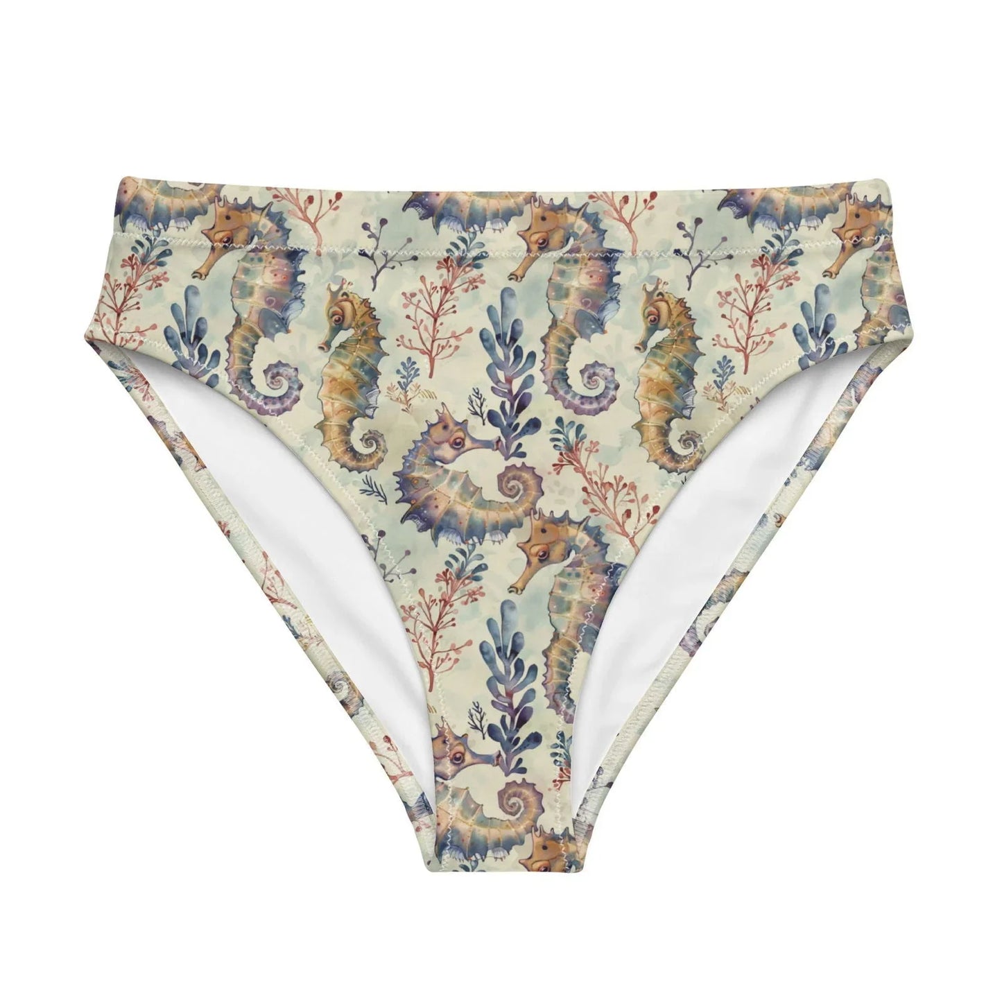Seahorse Haven Eco High-Waisted Bikini Bottom - Salinity Swimwear