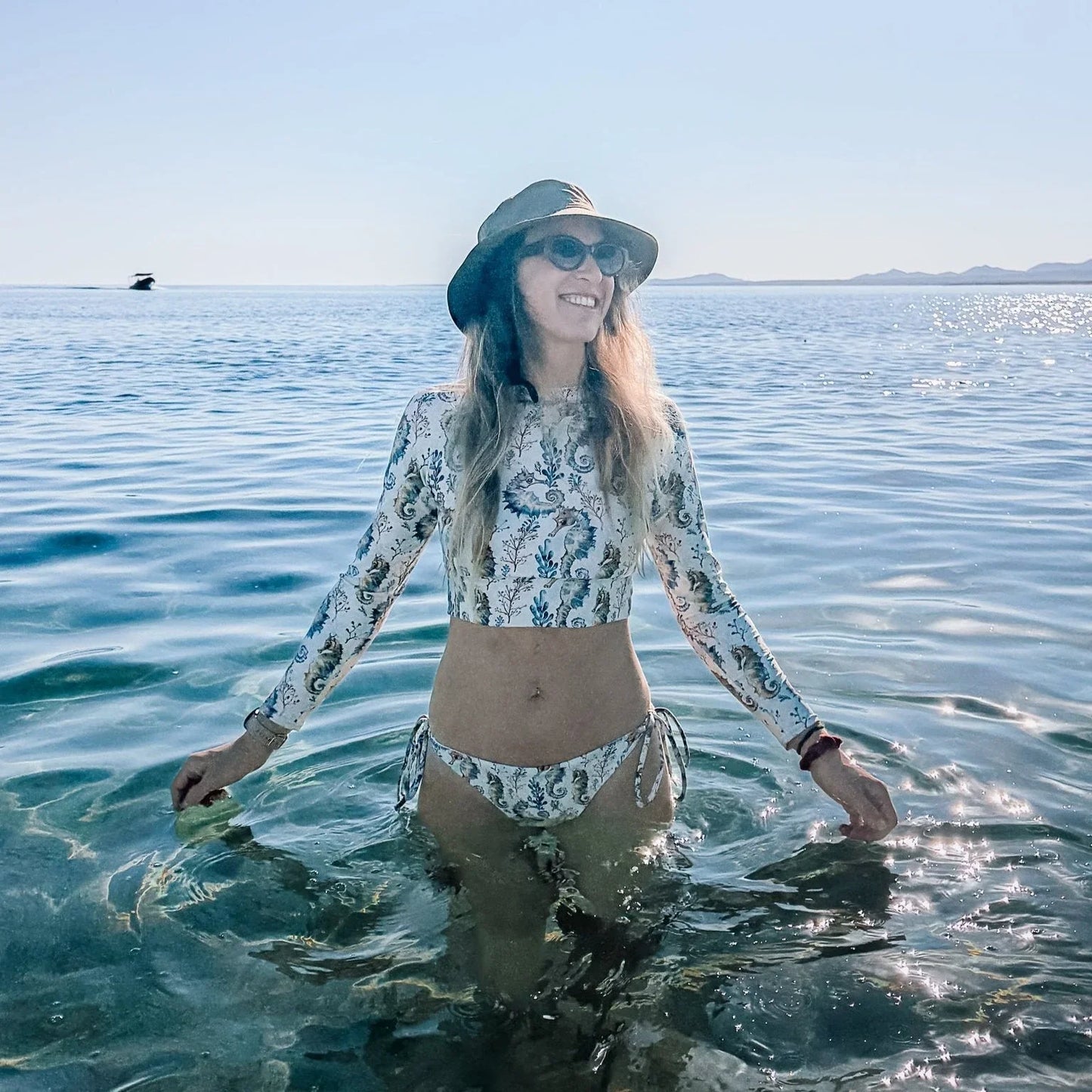Seahorse Haven Eco Cropped Rash Guard - Salinity Swimwear