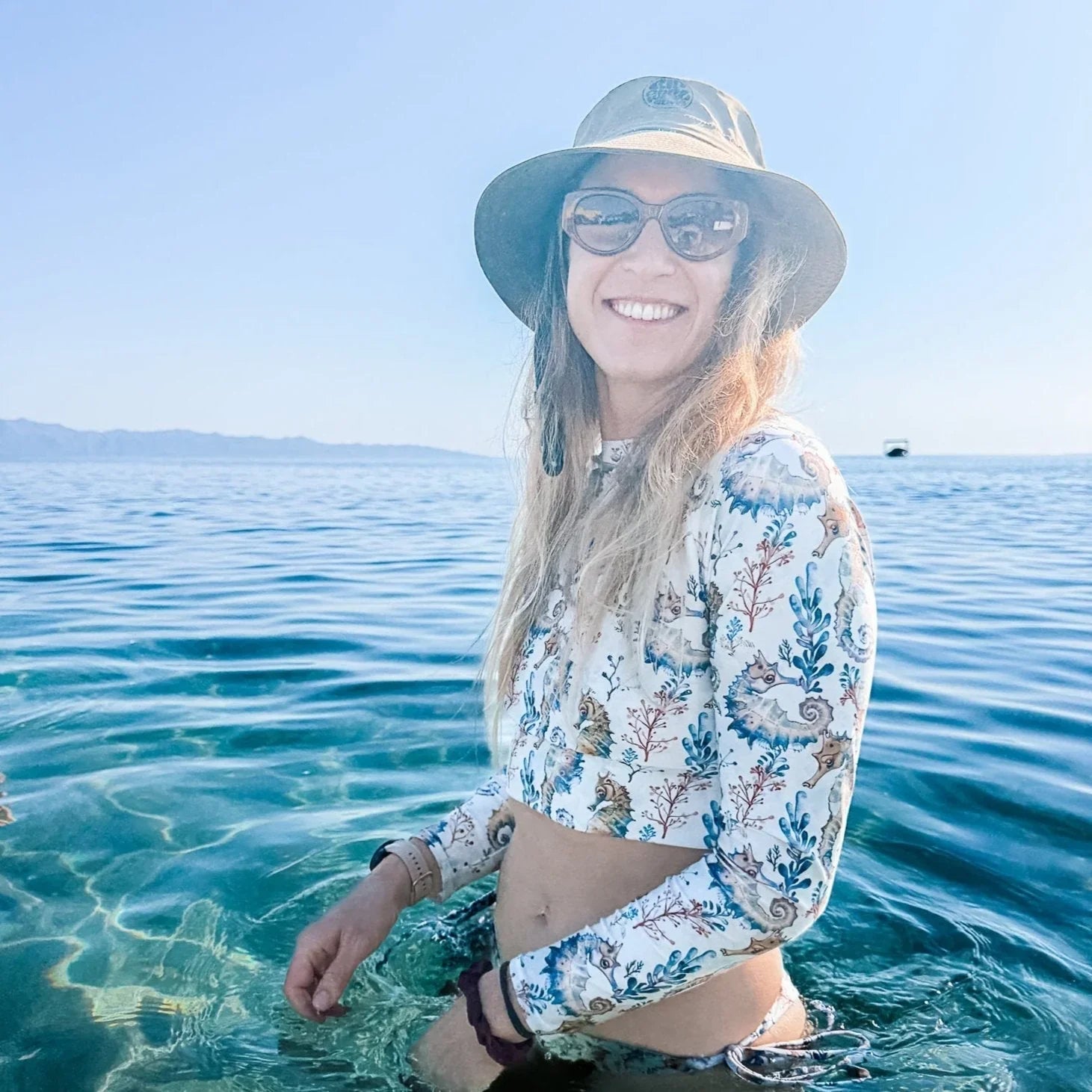 Seahorse Haven Eco Cropped Rash Guard - Salinity Swimwear