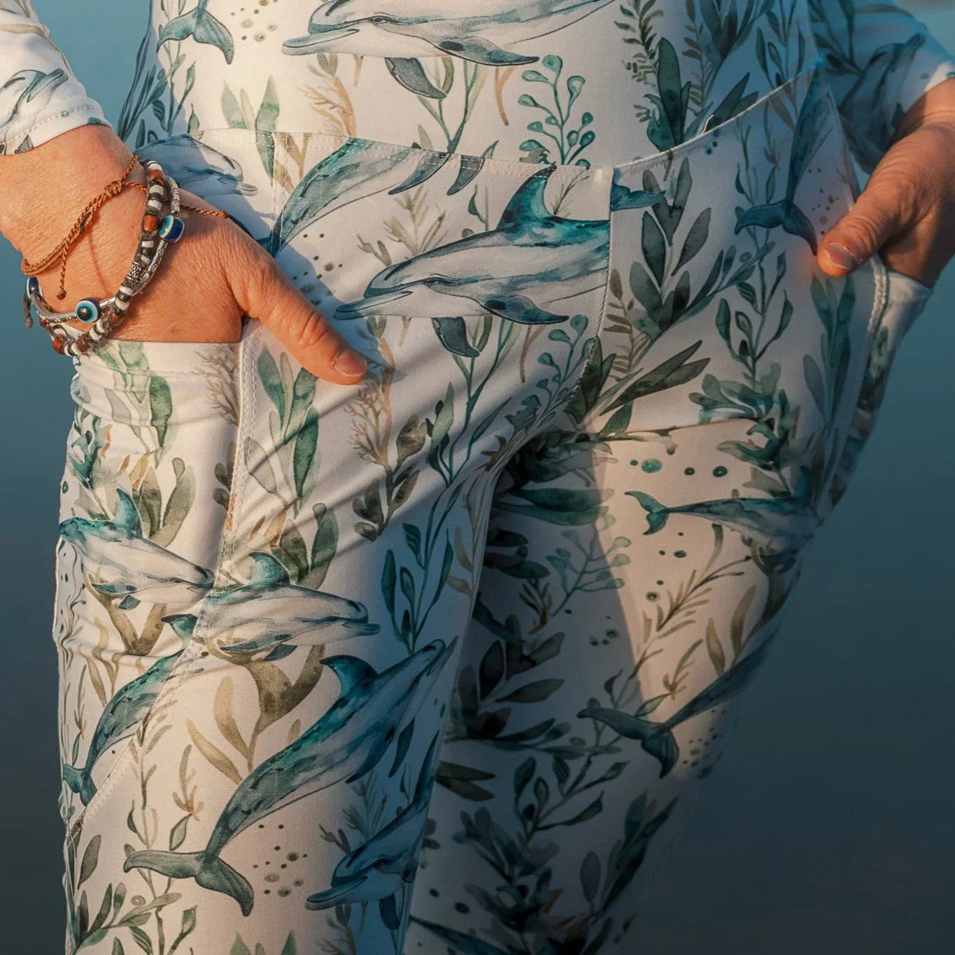 Seascape Dolphin Eco Swim Leggings With Pockets - Salinity Swimwear