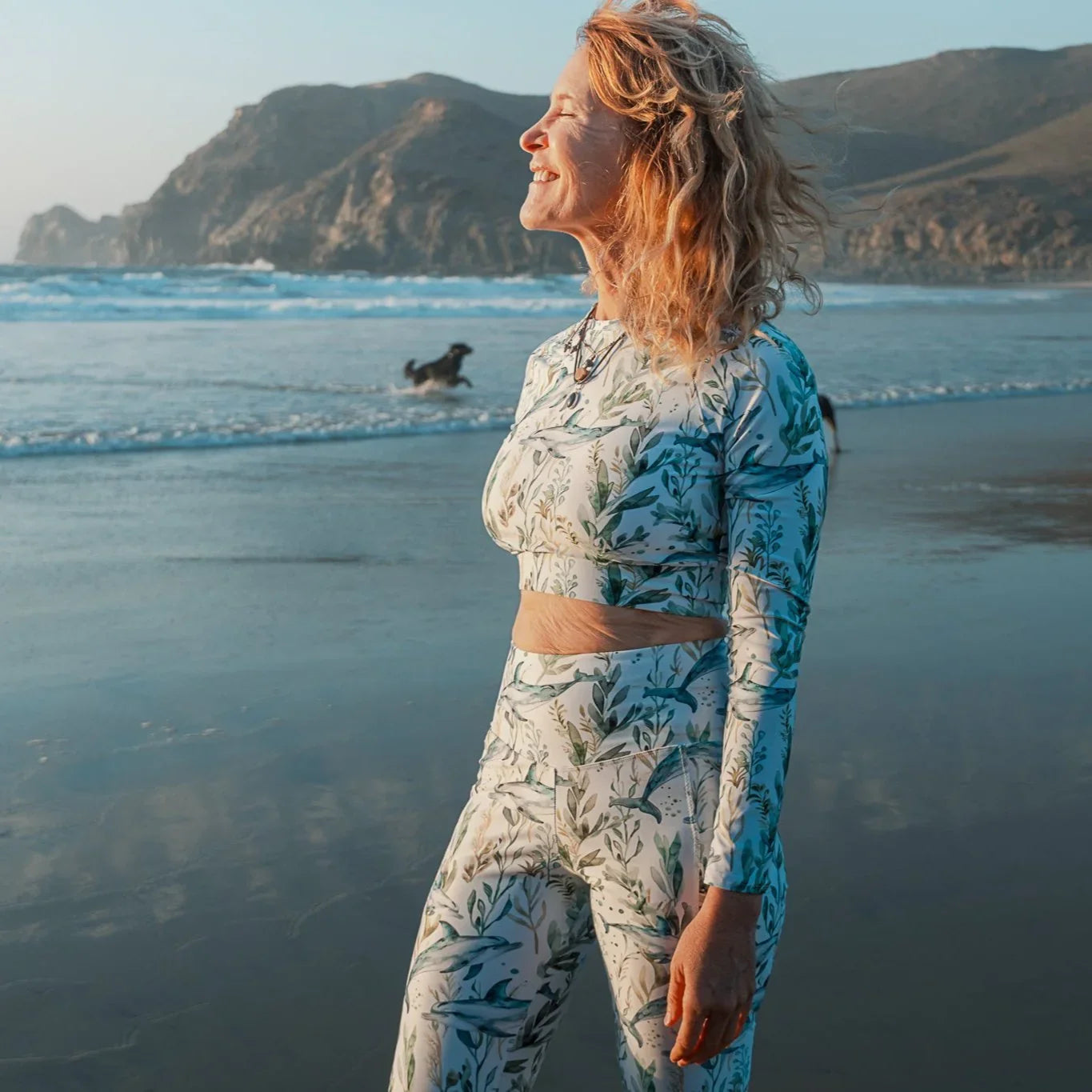 Seascape Dolphin Eco Cropped Rash Guard - Salinity Swimwear