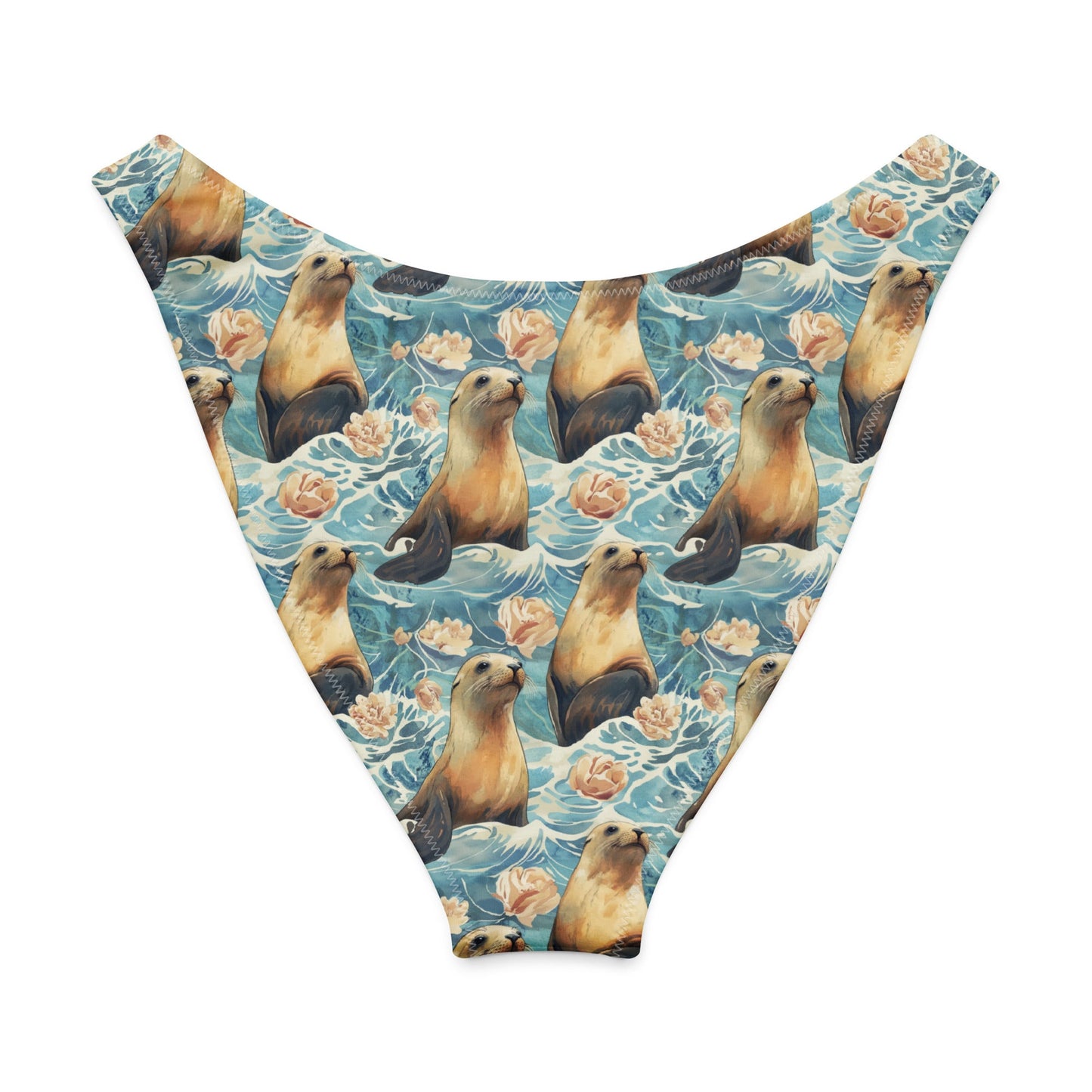 Salinity Swimwear Seaside Sea Lion Eco High - Leg Cheeky Bikini Bottom Bikini Bottom