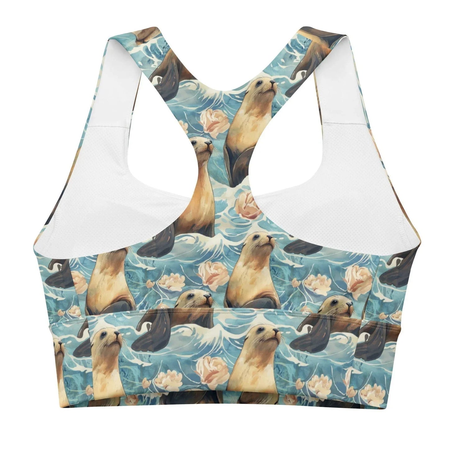 Seaside Sea Lion Eco Sports Bra Top - Salinity Swimwear