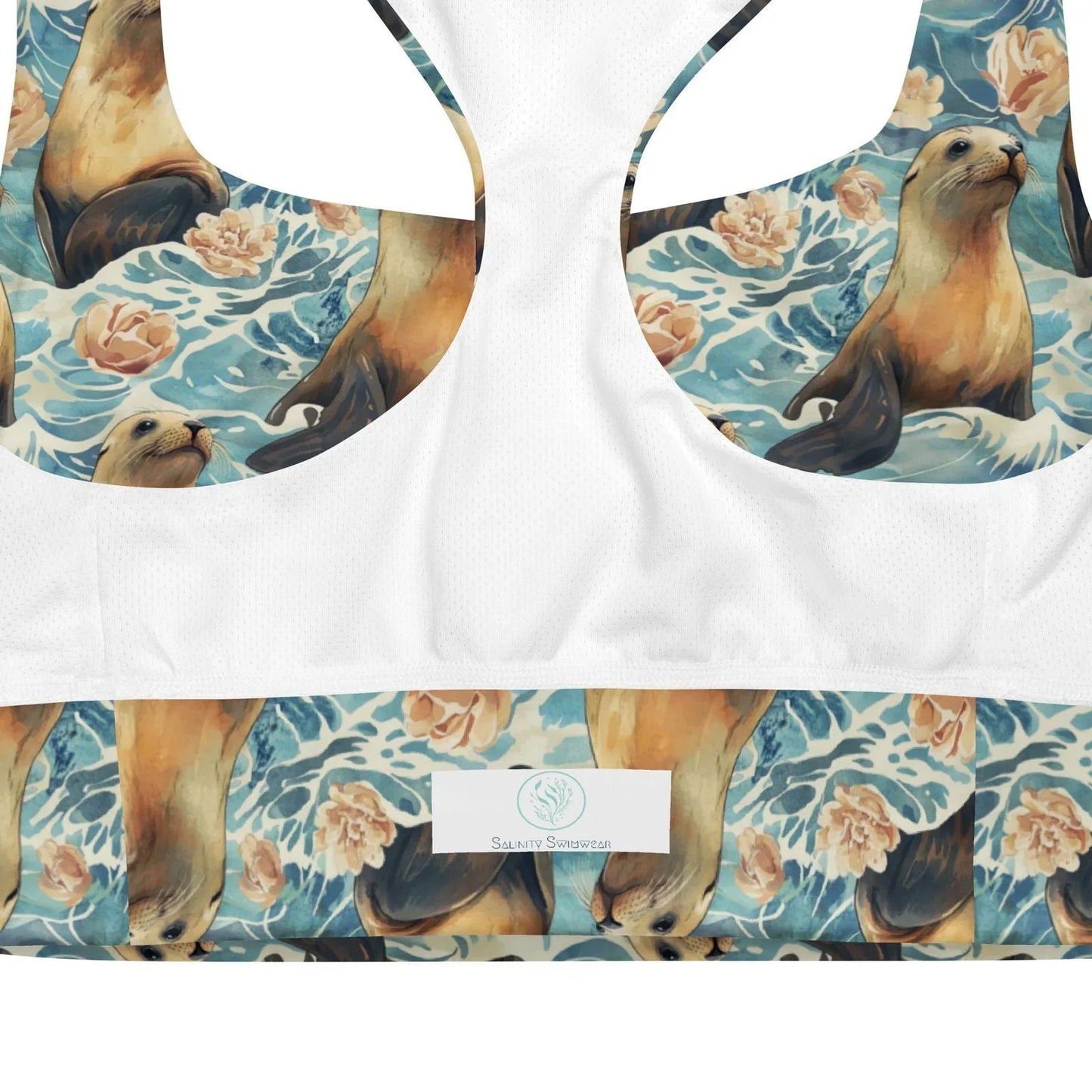 Seaside Sea Lion Eco Sports Bra Top - Salinity Swimwear