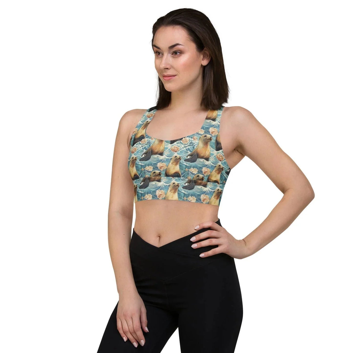 Seaside Sea Lion Eco Sports Bra Top - Salinity Swimwear