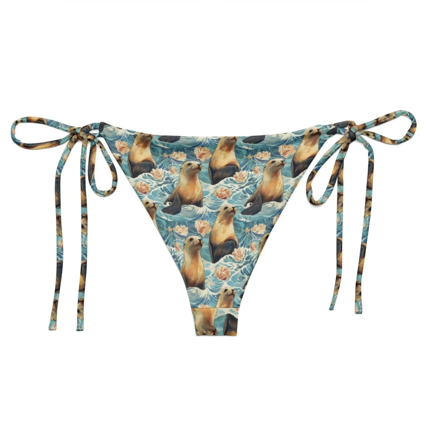 Seaside Sea Lion Eco String Bikini Bottom - Salinity Swimwear