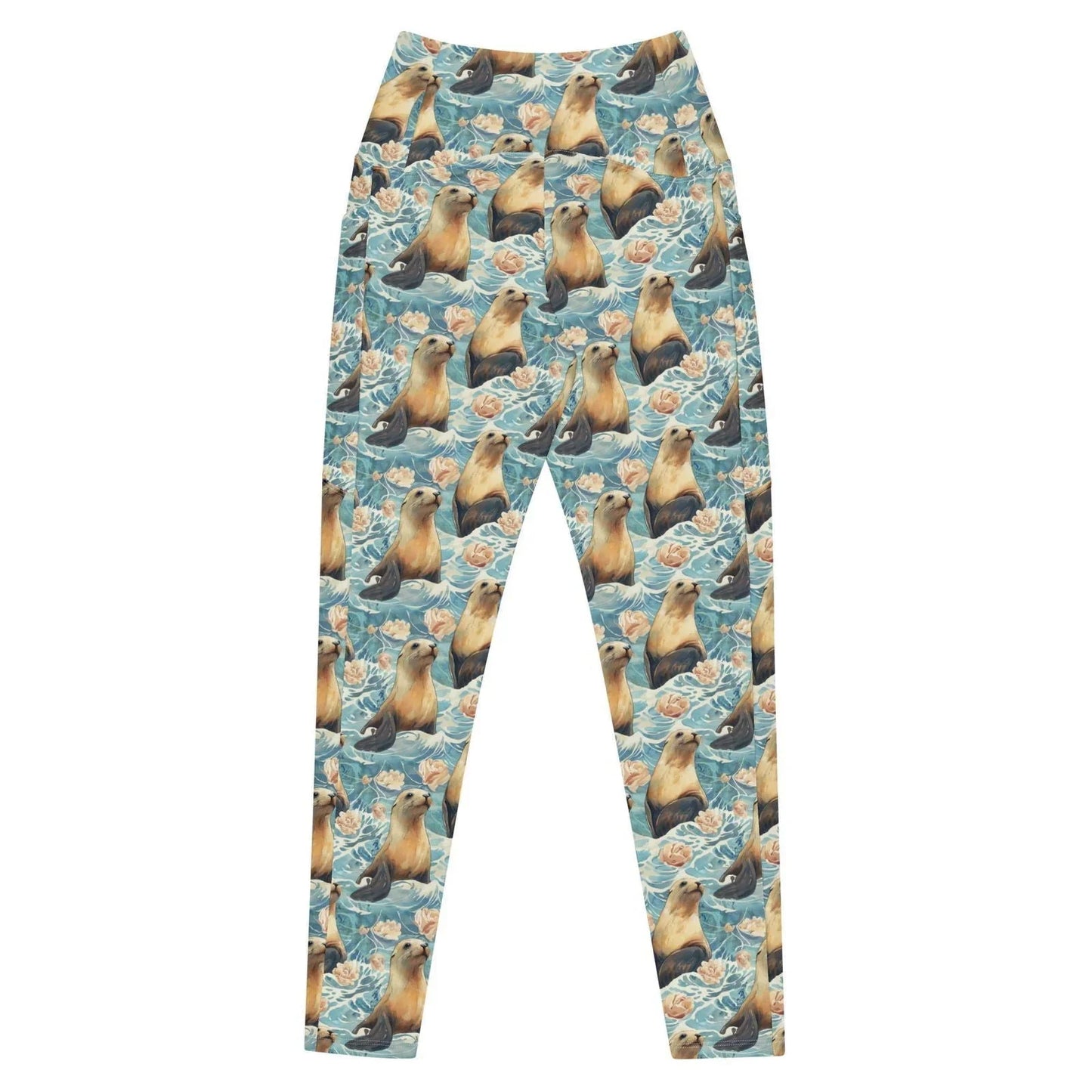 Seaside Sea Lion Eco Swim Leggings With Pockets - Salinity Swimwear