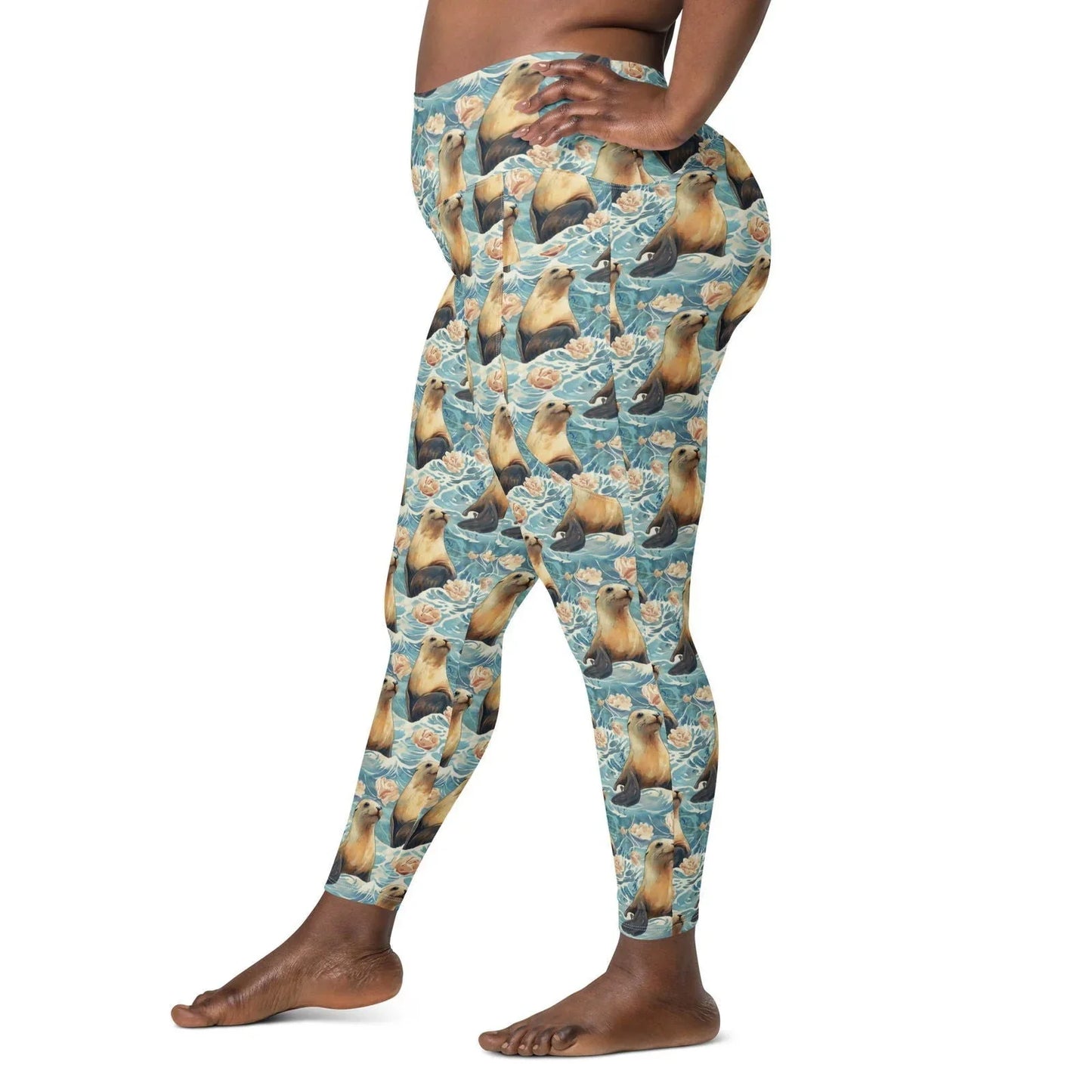Seaside Sea Lion Eco Swim Leggings With Pockets - Salinity Swimwear