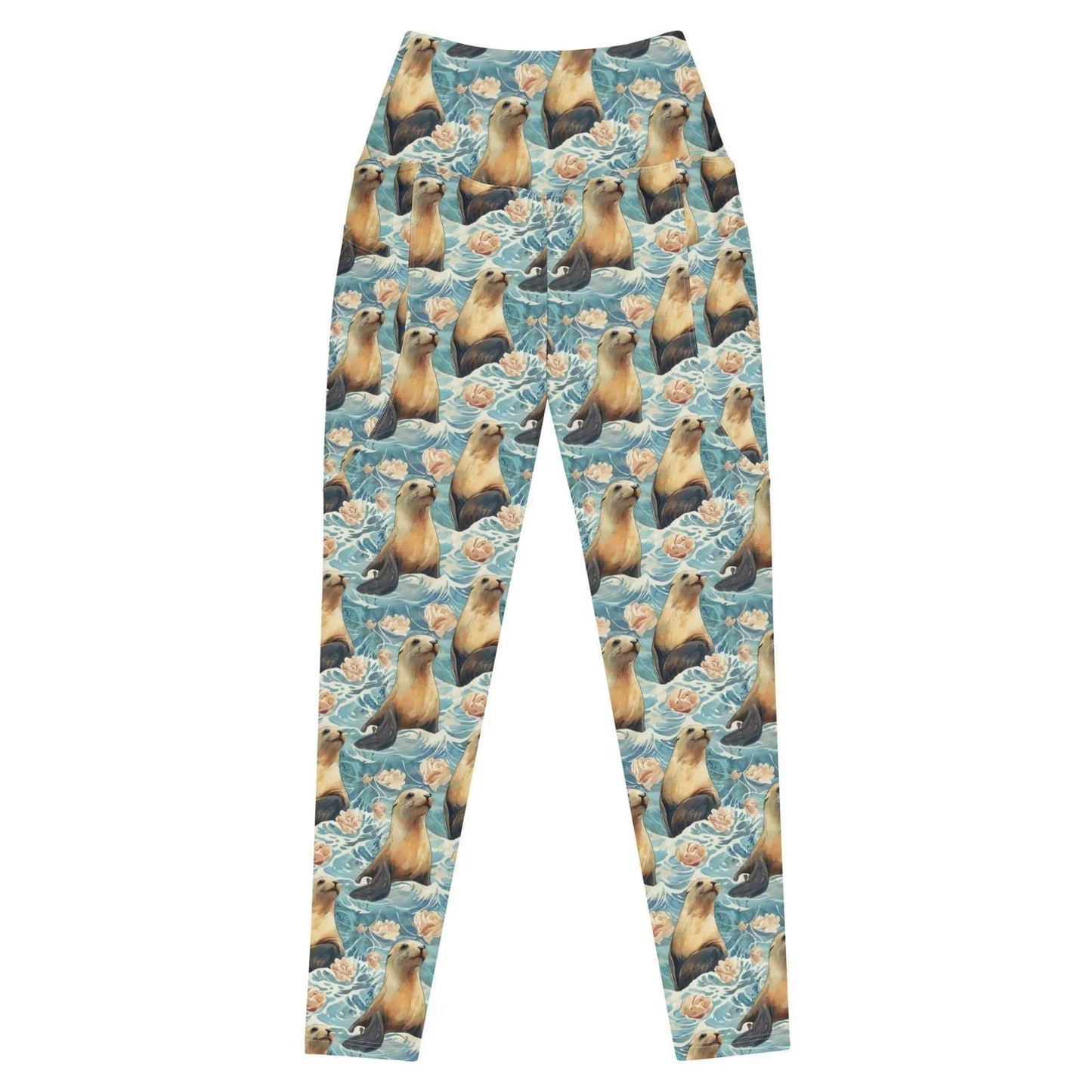 Seaside Sea Lion Eco Swim Leggings With Pockets - Salinity Swimwear