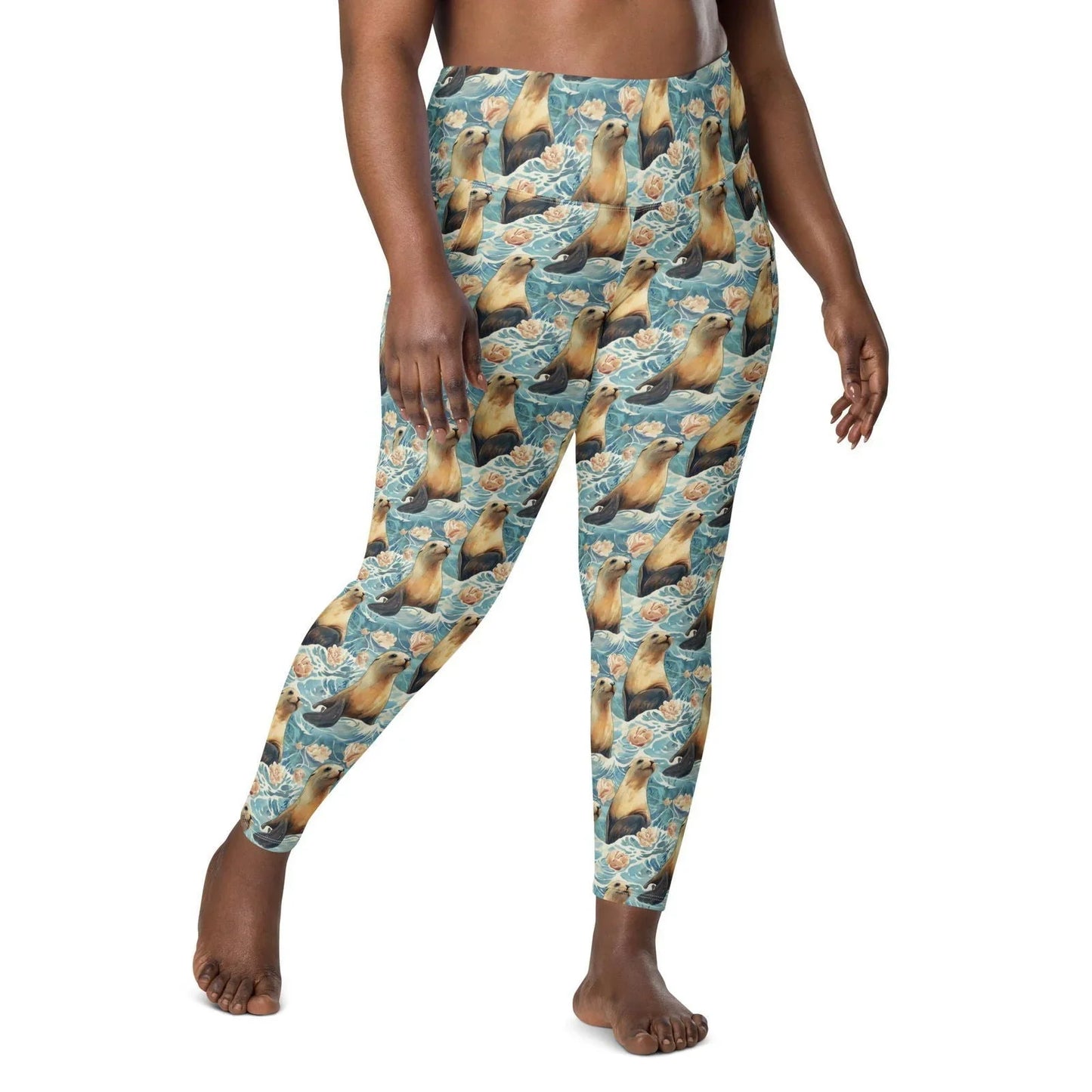 Seaside Sea Lion Eco Swim Leggings With Pockets - Salinity Swimwear