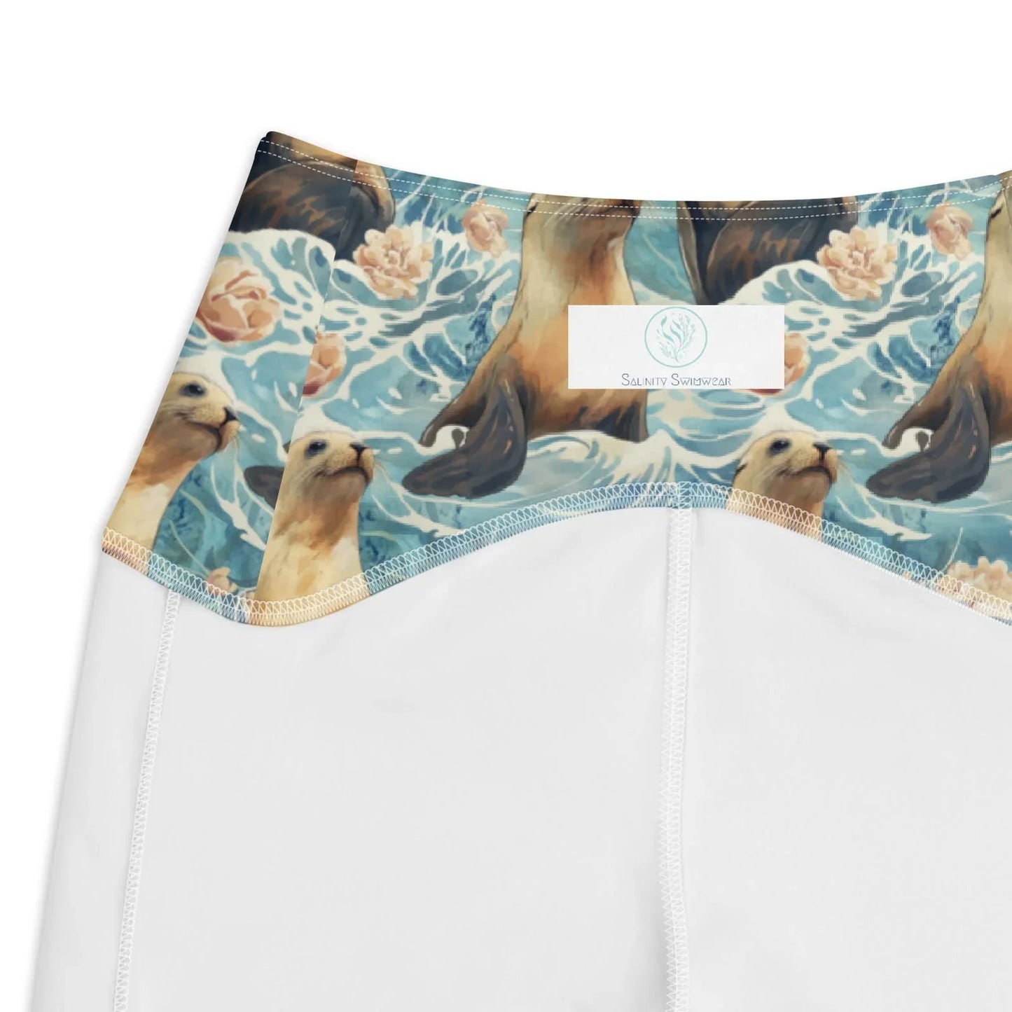 Seaside Sea Lion Eco Swim Leggings With Pockets - Salinity Swimwear