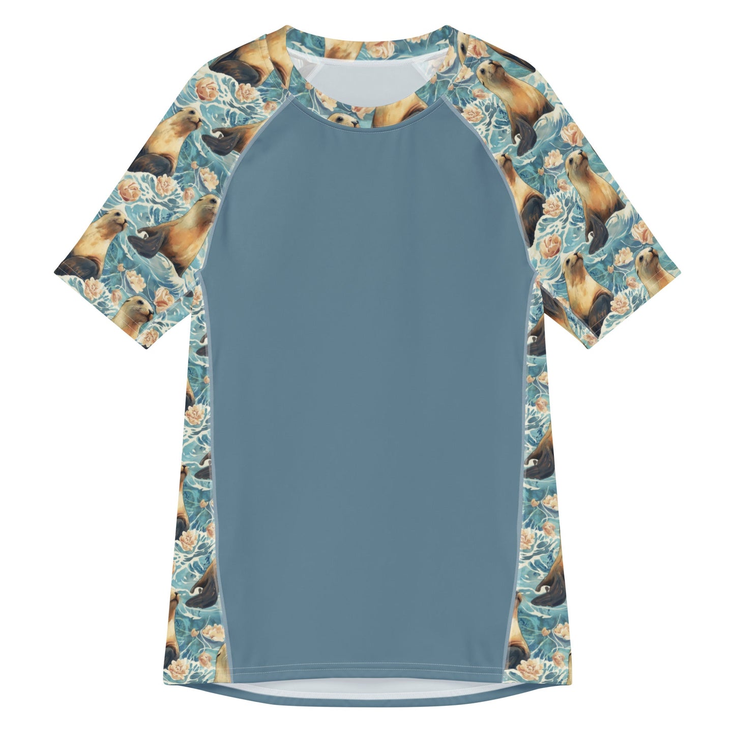 Salinity Swimwear Seaside Sea Lion Men’s Short Sleeve Swim Shirt Rash Guard