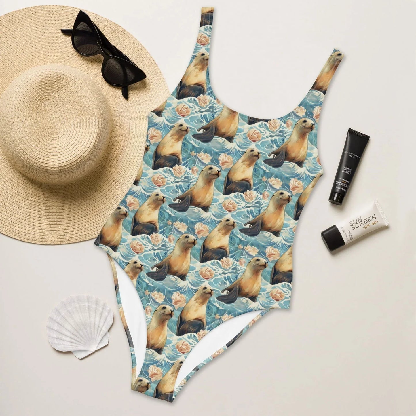 Seaside Sea Lion One-Piece Swimsuit - Salinity Swimwear