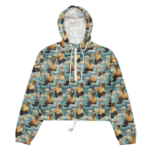 Seaside Sea Lion Women’s cropped Windbreaker - Salinity Swimwear