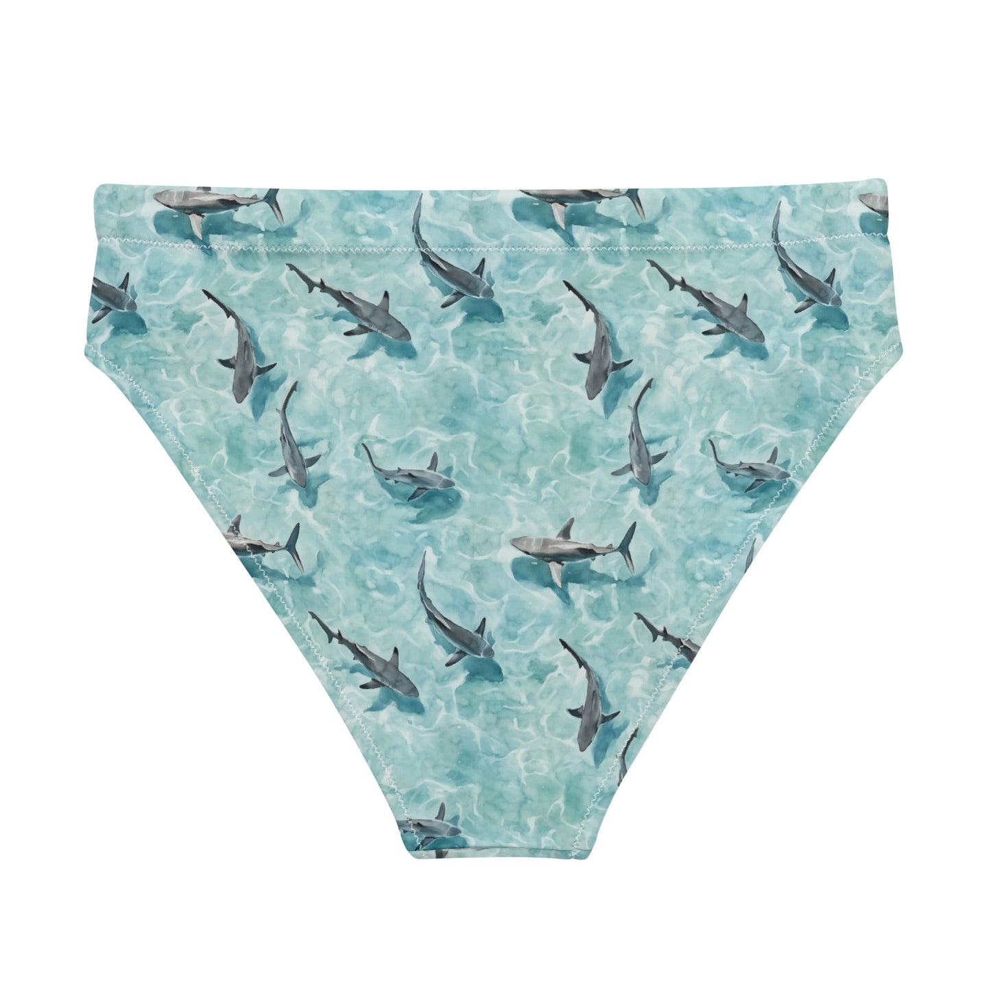 Shark Watch Eco High-Waisted Bikini Bottom - Salinity Swimwear