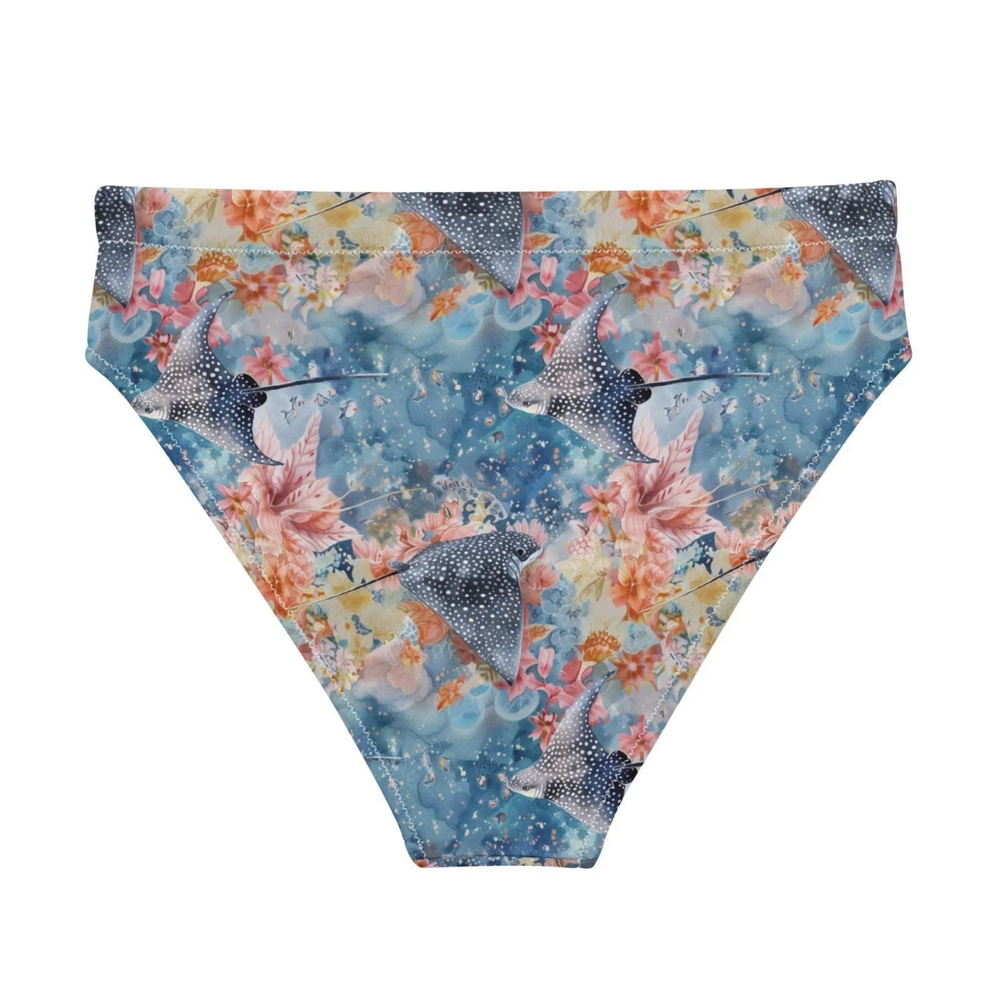 Spotted Eagle Ray Eco High-Waisted Bikini Bottom - Salinity Swimwear