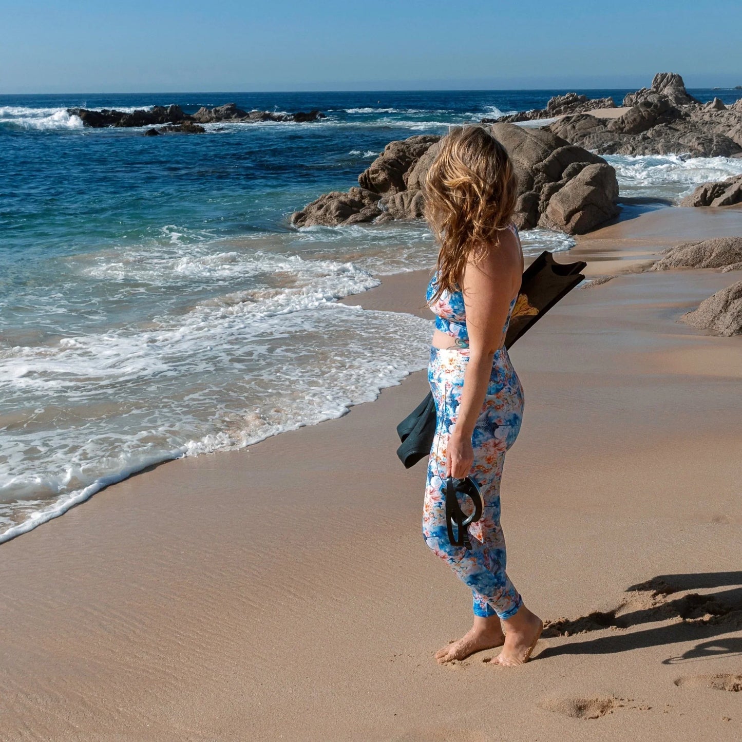Spotted Eagle Ray Eco Swim Leggings With Pockets - Salinity Swimwear