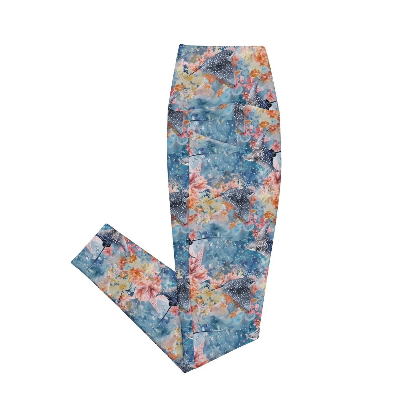 Spotted Eagle Ray Eco Swim Leggings With Pockets - Salinity Swimwear