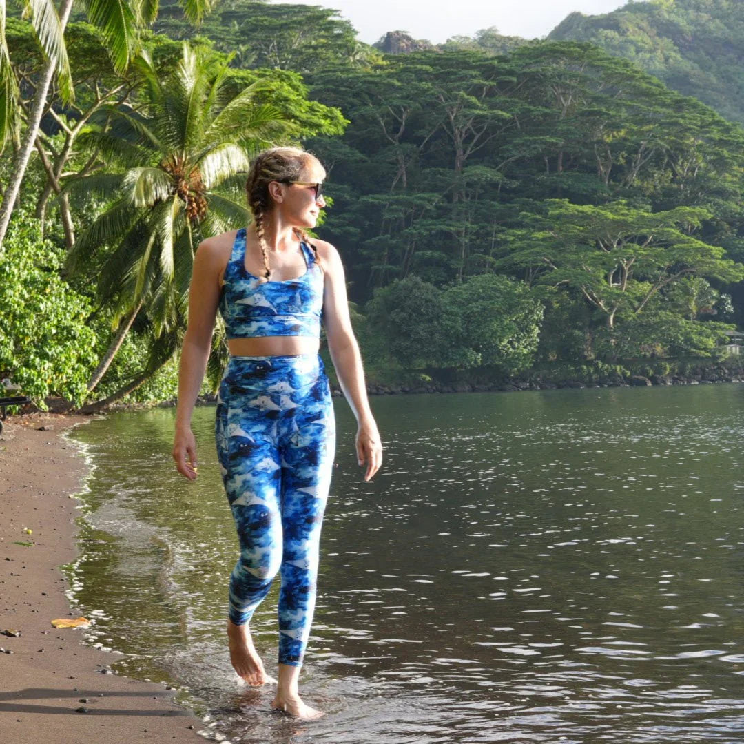 Starry Manta Ray Eco Sports Bra Top - Salinity Swimwear