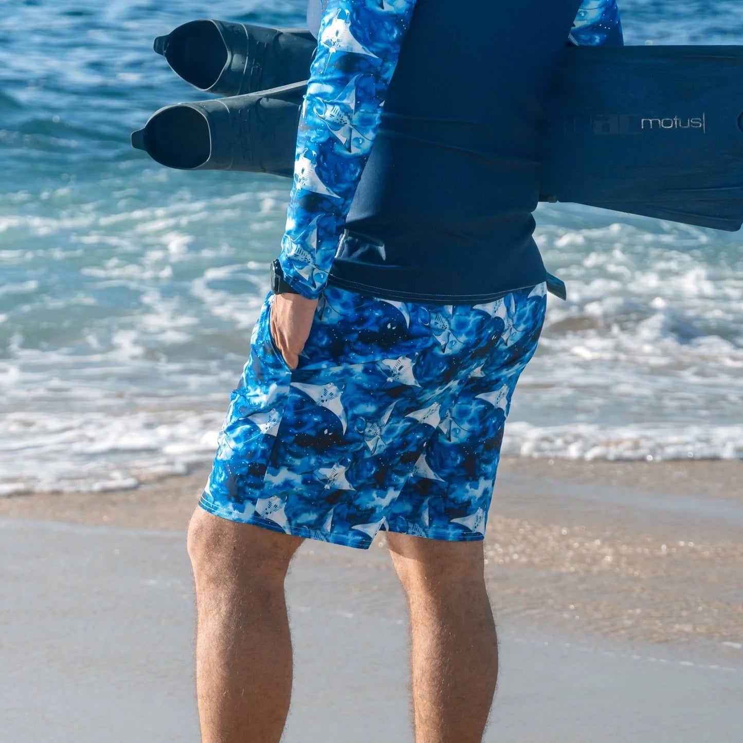 Starry Manta Ray Men's Swim Trunks - Salinity Swimwear