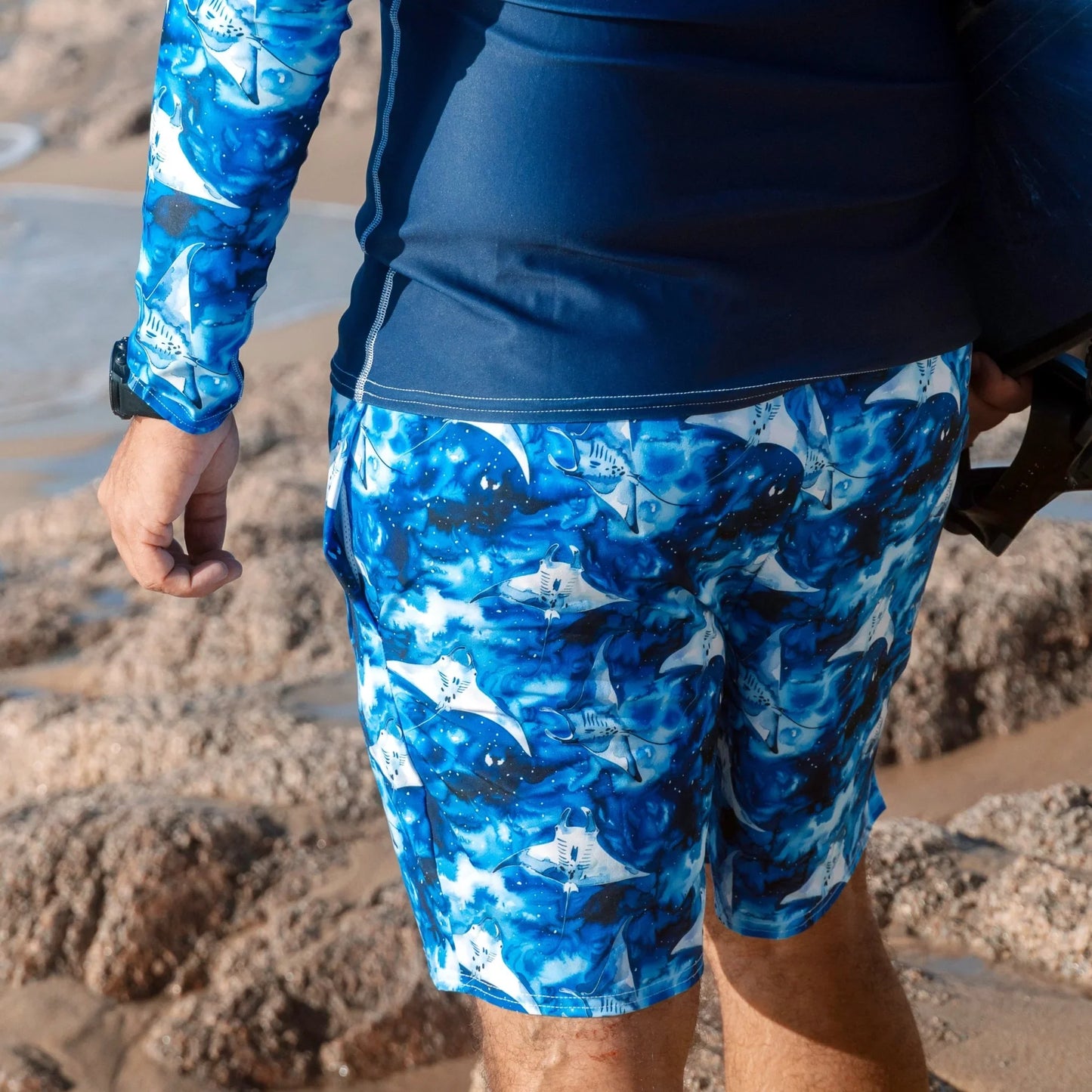 Starry Manta Ray Men's Swim Trunks - Salinity Swimwear